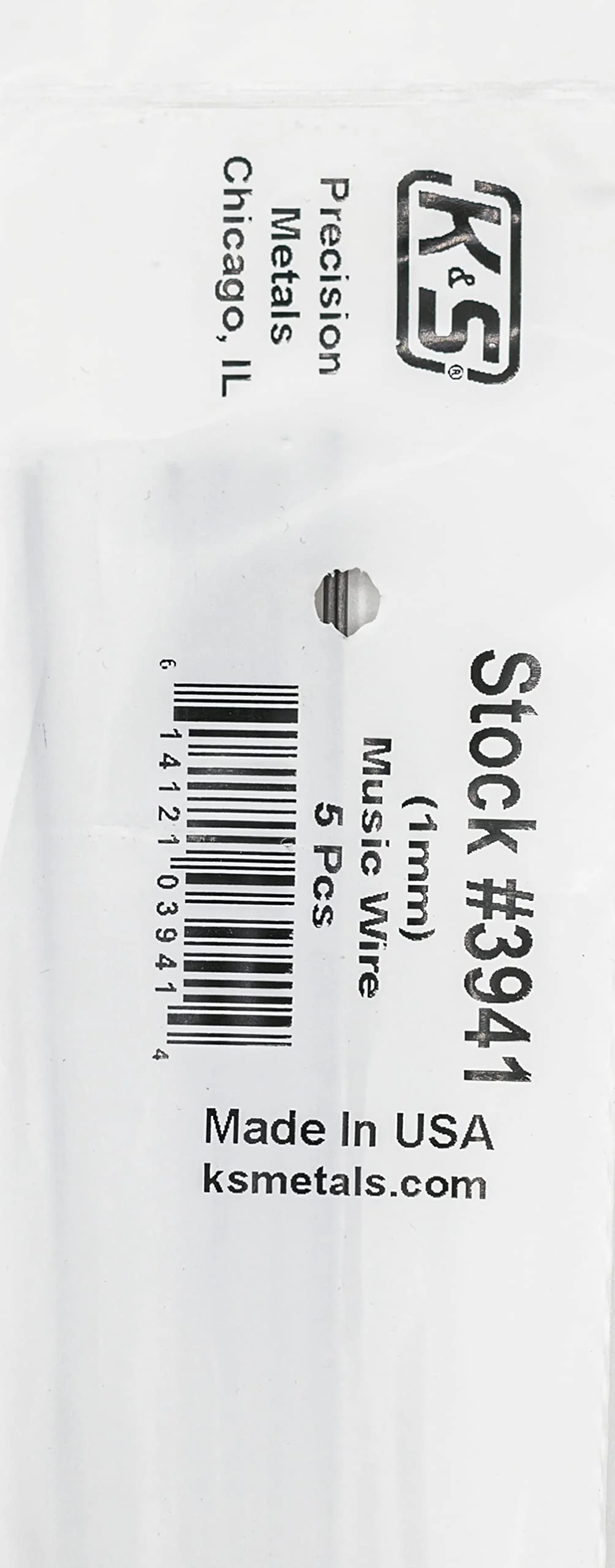 K&S Precision Metals 3941 Music Wire: 1mm OD x 1 Meter Long, 20 Pieces, Made in USA, Silver .04" OD x 39" Long 20 Wires