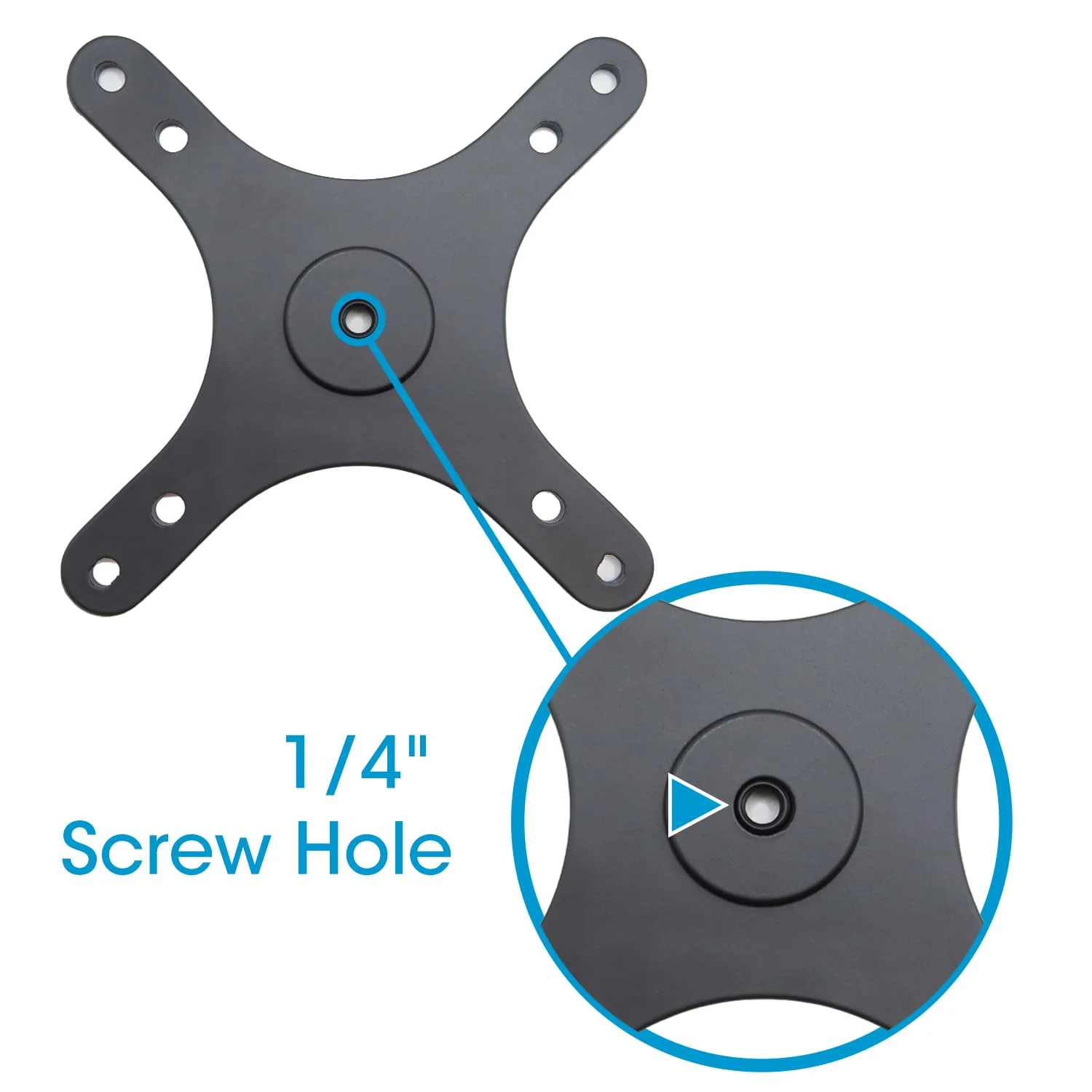 Kado Portable Monitor Stand Adapter Bracket Plate Tripod, Wall Mount Arm Mount 1/4" Screw Hole to 100x100mm 75x75mm Universal, Tripod Camera Stand for Desktop Monitor Portrait/Landscape Mode - Image 4