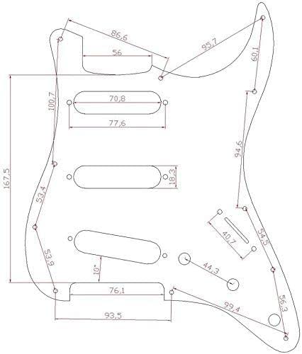 KAISH 11 Hole ST/Strat Style Pickguard SSS Pick Guard for USA/Mexico Stratocaster/Strat Black 3 Ply - Image 2