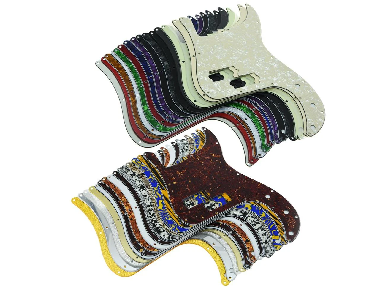 KAISH 13 Hole P Bass Style Pickguard PB Scratch Plate Bass Pickguard for USA/Mexico Precision P Bass Silver Mirror Silver Mirror 1 Ply - Image 4