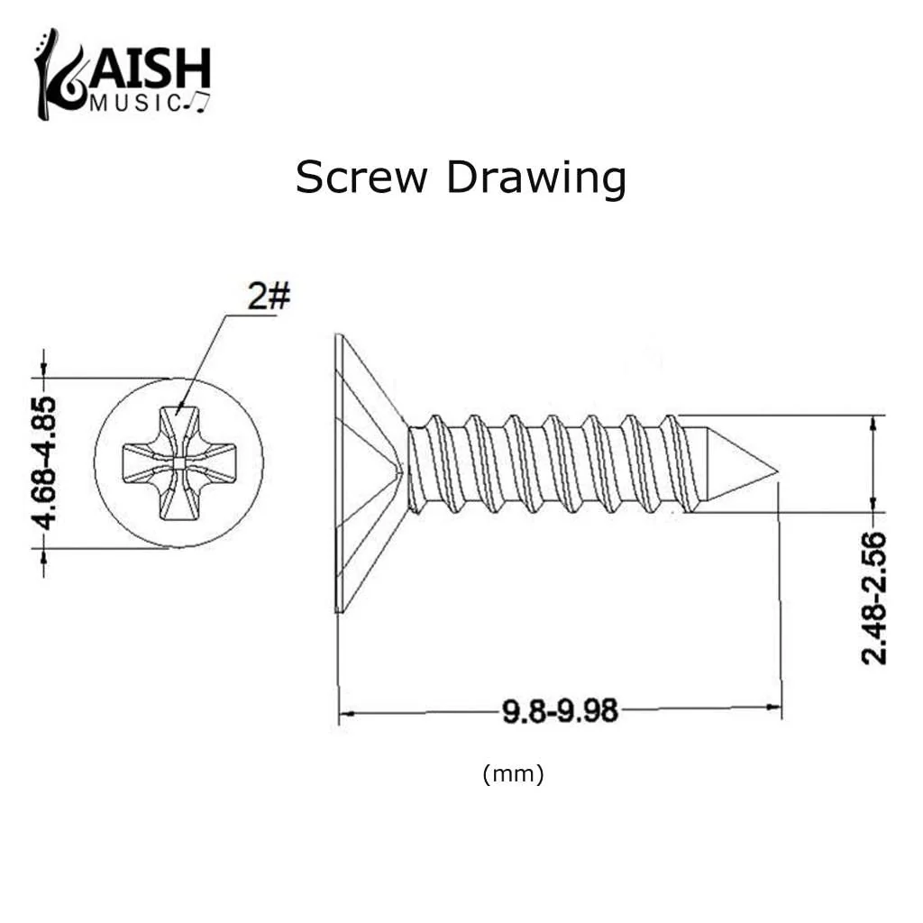 KAISH 30pcs Premium Stainless Steel #3 x 3/8" Guitar Bass Pickguard Screws Back Plate Screw Switch Plate Screws for USA Les Paul/SG Black - Image 2