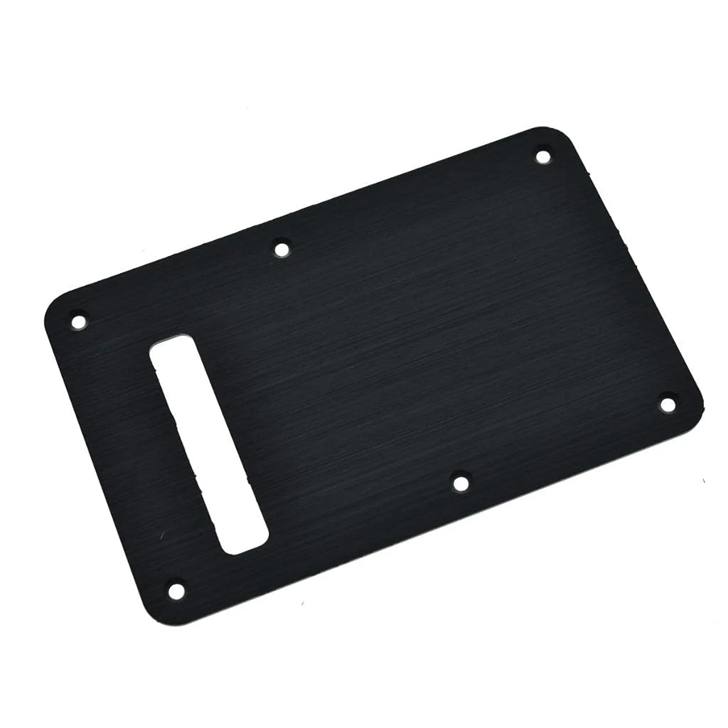KAISH 6-Hole Metal Aluminum Anodized Modern Style ST/Strat Back Plate Tremolo Trem Cavity Cover for USA/Mexico Stratocaster/Strat Black