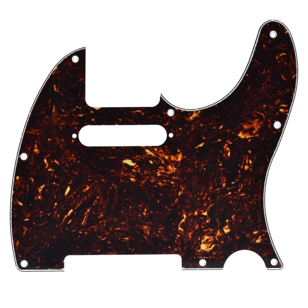 KAISH 8 Hole Tele Style Guitar Pickguard TL Pick Guard with Pickup Mounting Screw Holes for Tele/Telecaster Dark Tortoise With Neck Pickup Mounting Holes