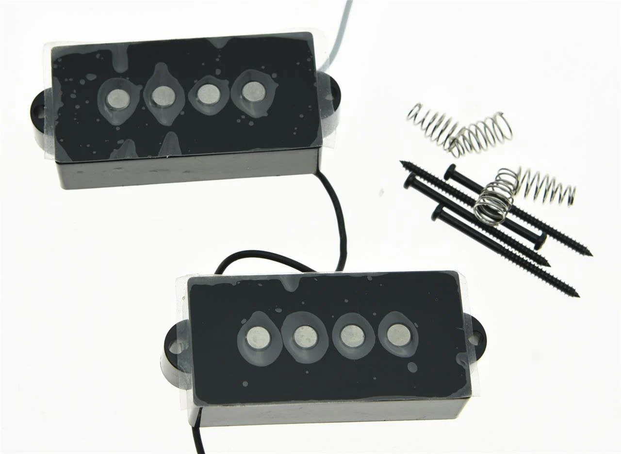KAISH Black 4 String Alnico V Bass Pickups Vintage Sound P Bass Pickup for Precision P Bass Guitar 4 String PB Pickups