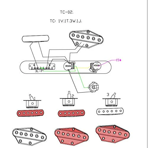 KAISH Fully Loaded Control Plate Pre-Wired 3-Way Control Plate with Wiring Harness for Tele/Telecaster Chrome - Image 8