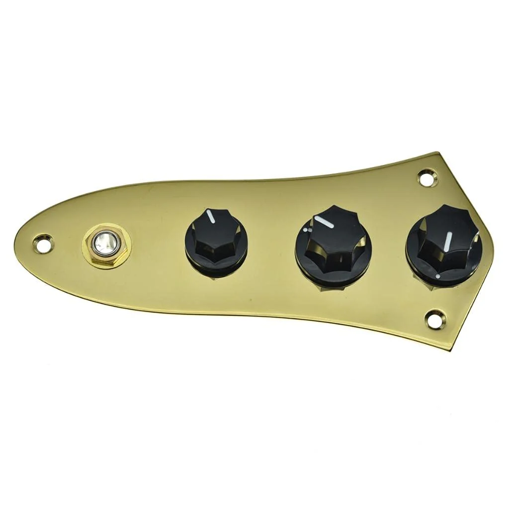 KAISH Fully Loaded Control Plate Pre-Wired Control Plate with Wiring Harness for Jazz J Bass Cold Gold