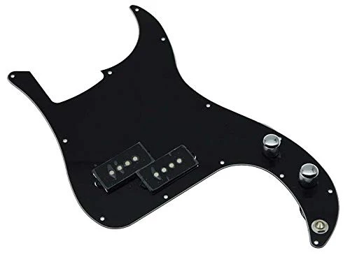 KAISH Pre-wired Bass Pick Guard Loaded P Bass Pickguard for Precision P Bass Black 3 Ply