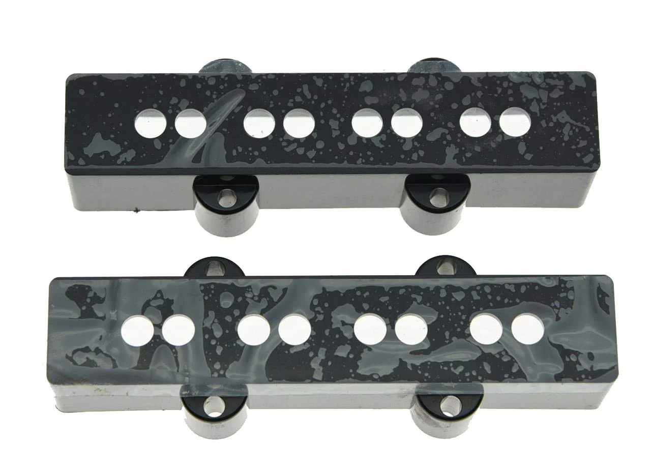 KAISH Set of 2 Black Bass Pickup Covers Neck/Bridge for 4 String Jazz J Bass
