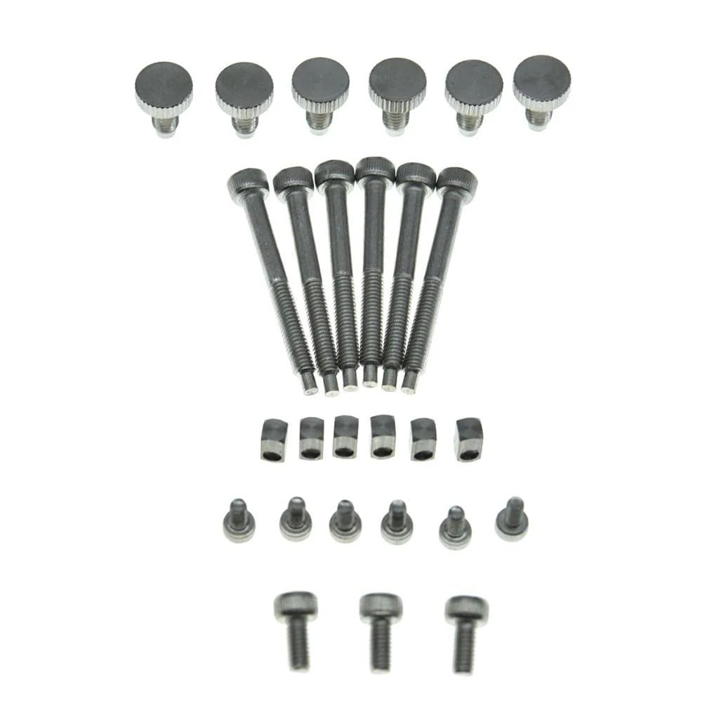 KAISH Whole Set Stainless Steel Tremolo Fine Tuner Screws String Insert Block Saddle Mounting Screws Locking Nut & String Lock Screws for FR Whole Set Steel Screws & Blocks