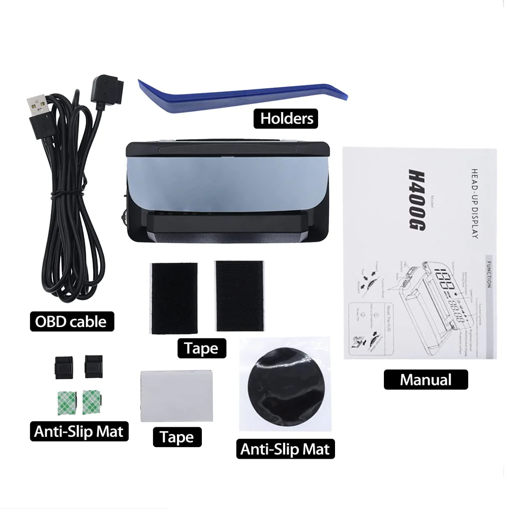 KAOLALI Universal Car HUD GPS Speedometer Head Up Display Digital Speed 3D Reflection for Cars Digital Speed MPH Overspeed Alarm Connect by USB Cable - Image 7
