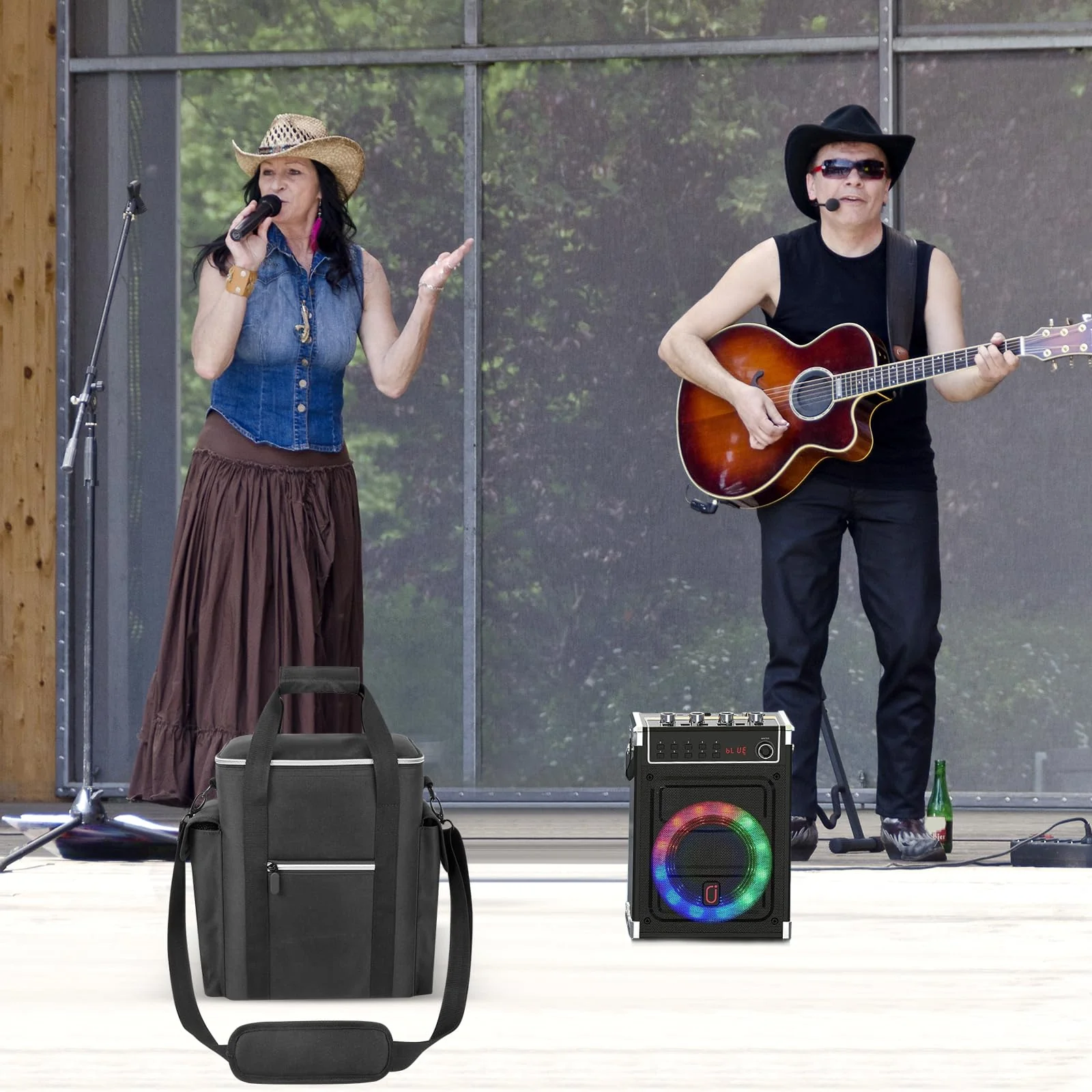 Karaoke Bag Compatible with JYX-S55/ for JYX 69BT Karaoke Machine with Two Wireless Microphones,Holder for MS69 Portable Bluetooth Speaker PA System, Box for Remote Control, Charging Cable (Case Only) - Image 6
