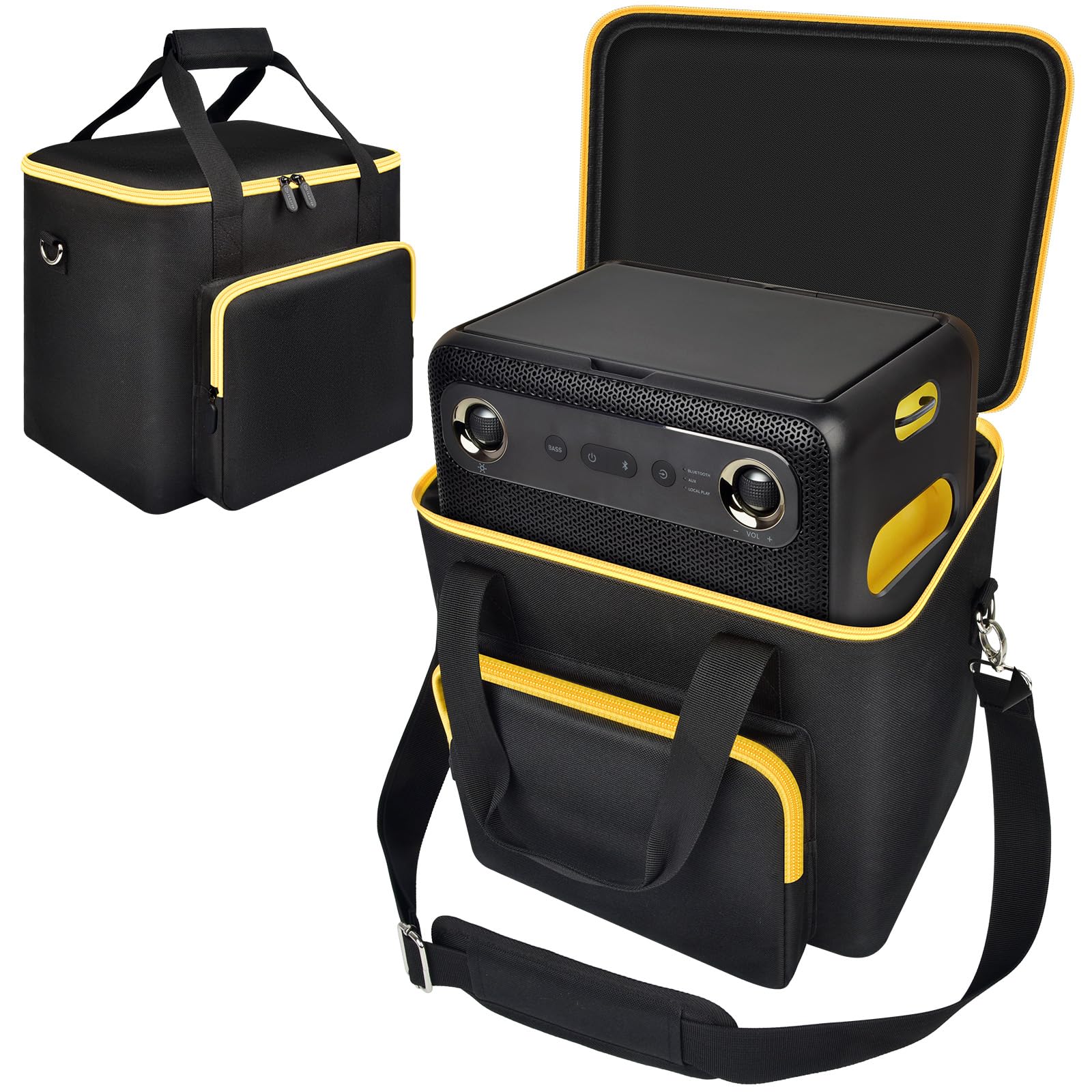 Karaoke Machine Bag Compatible with Ikarao Break X2 Smart Professional Singing System, Portable Storage Case for Karaoke Speaker with 2 Wireless Microphones for Kids&Adults - Black