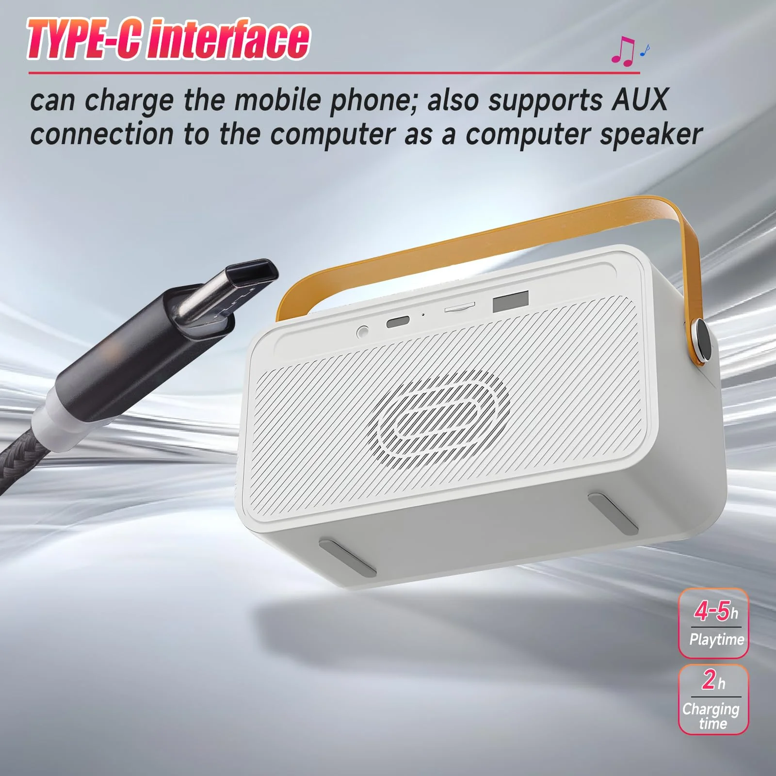 Karaoke Machine for Kids and Adults, Portable Bluetooth Speaker with 2 Wireless Microphone, with Lyrics Display, for TV, Home Party, Kids Gift for Girls Boys Family Party Birthday (White) White - Image 5