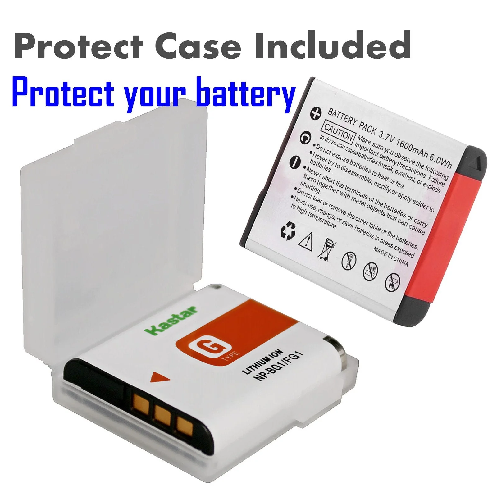 Kastar Battery (X2) & LCD Slim USB Charger for Sony NP-BG1 NPBG1 NP-FG1 NPFG1 and Cyber-Shot DSC-W120 W150 W220 DSC-H3 H7 H9 H10 H20 H50 H55 H70 DSC-HX5V DSC-HX7V DSC-HX9V DSC-HX10V DSC-HX30V - Image 5