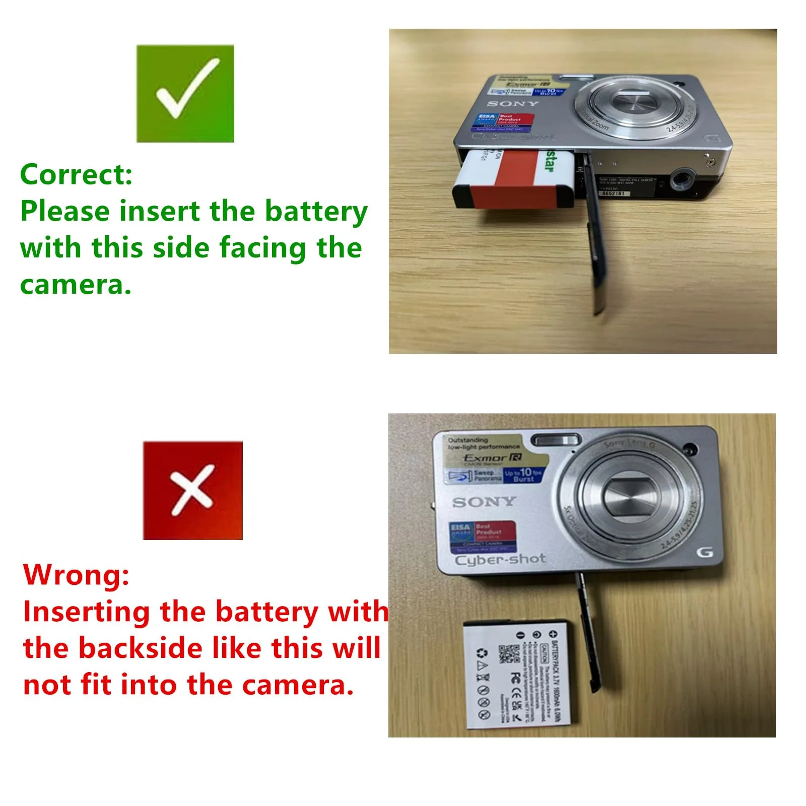 Kastar Battery X2 + Slim USB Charger for Sony NP-BG1 NP-FG1 Battery Sony Cybershot DSC-HX5V, DSC-HX9V, DSC-W30, DSC-W35, DSC-W50, DSC-W55, DSC-W70, DSC-W80, DSC-W290, DSC-H10, H20, H50, H55, H70, H90 - Image 7