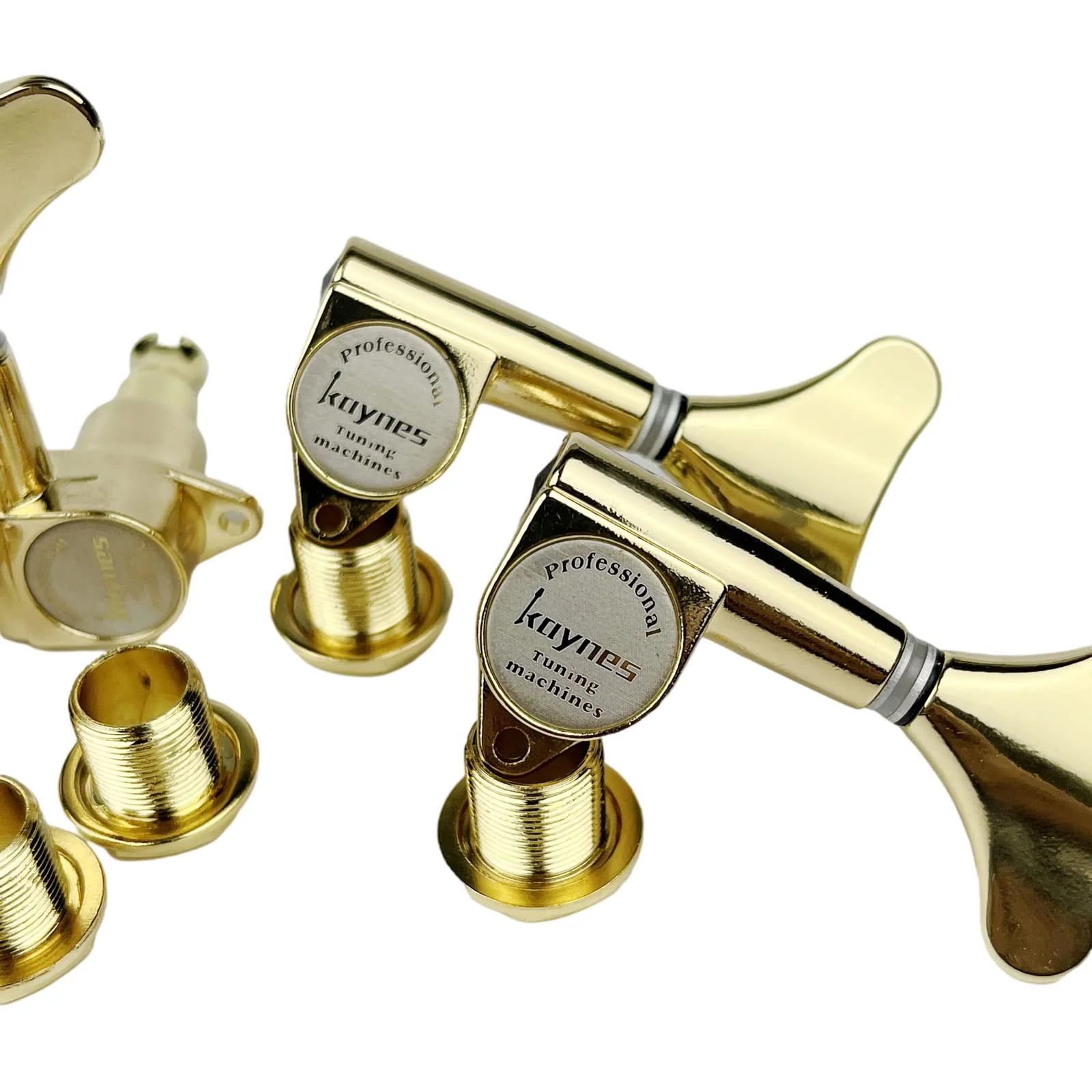 KAYNES Guitar Bass Tuners - 1:18 Ratio Gold Headstock Sealed Machine Heads Tuners Closed Tuning Key Pegs Replacement for Electric Jazz Bass or Precision (4 for Right, Golden) 4 for Right - Image 3