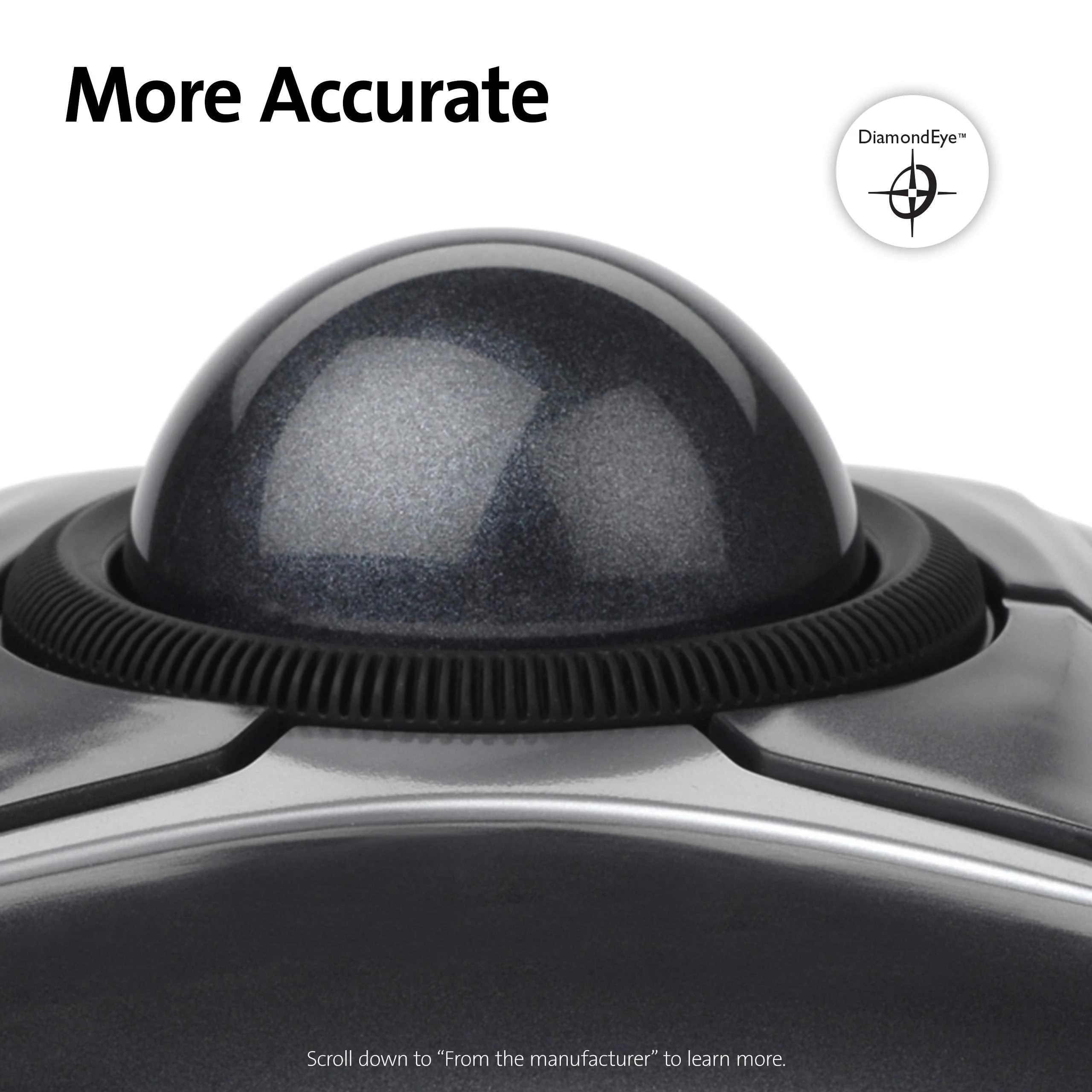 Kensington Expert Trackball Mouse (K64325), Black Silver, 5"W x 5-3/4"D x 2-1/2"H Wired - Image 3