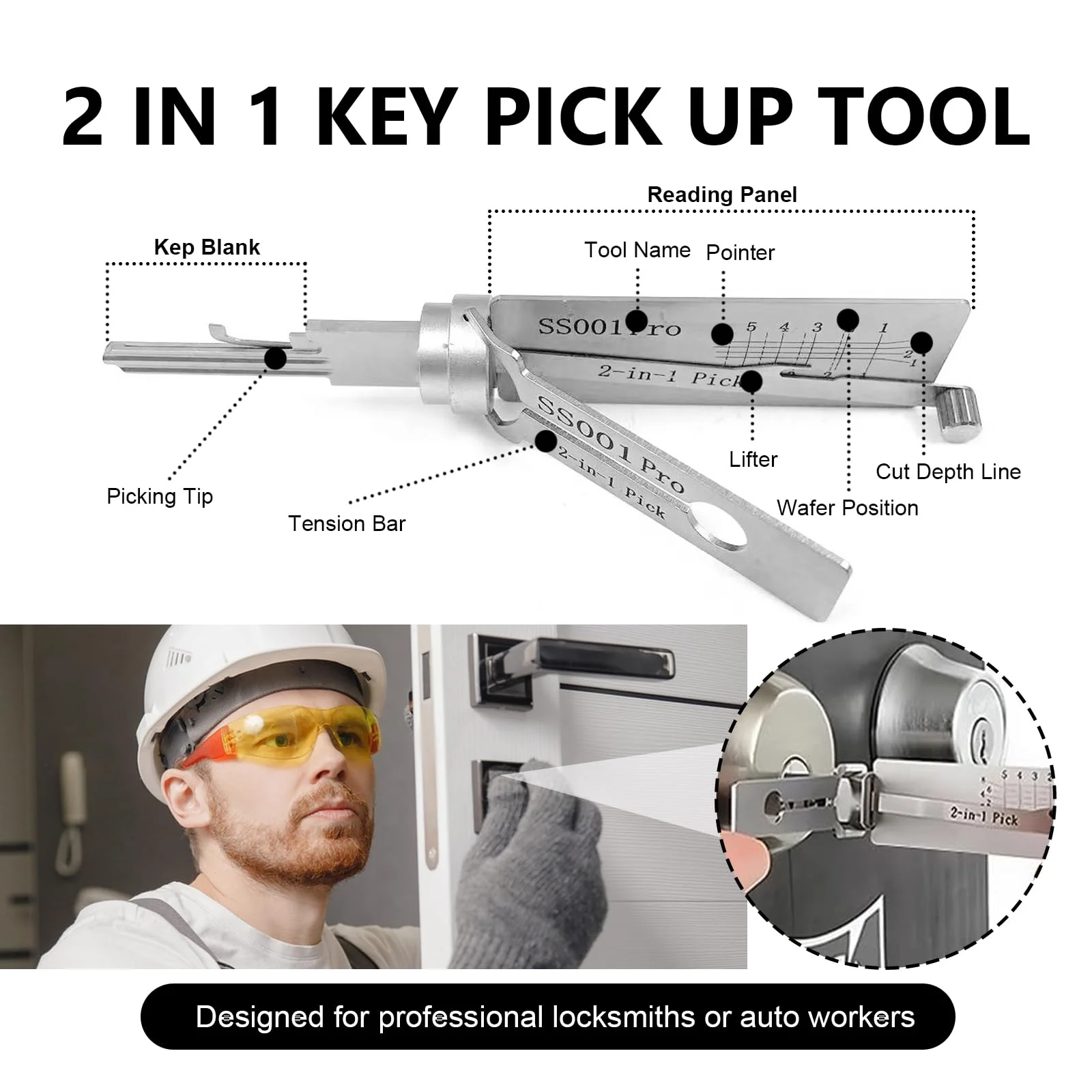Key Decoder Made of Stainless Steel, Key Decoder Made of Stainless Steel Ss001, Stainless Steel Key Decoder, Key Decoder with 1 Storage Bag, Decoder Key, for Door Lock, Bedroom Lock - Image 4