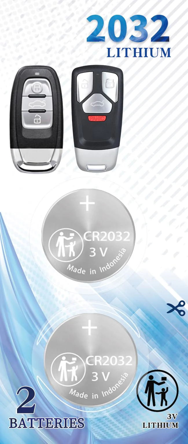 Key Fob Battery Replacement for Audi A1 A3 A4 A5 A6 A7 A8 Q3 Q5 Q7 Q8 R8 RS RS3 RS4 RS5 RS6 RS7 S3 S4 S5 S6 S7 S8 SQ5 SQ7 SQ8 TT Quattro TTS Allroad Sportback Remote Key