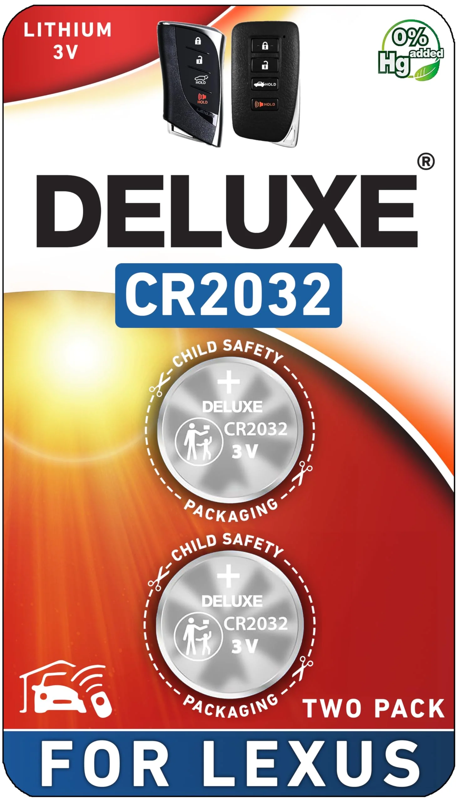 Key Fob Replacement Batteries for Lexus RX ES NX IS UX GX RC GS LS (RX350 ES350 NX300 RX450h NX200t ES300h GX460 NX350 GS350 IS300 UX200 IS350 UX250h RC350) Smart Remote (2-Pack) (Check Fitment Guide)