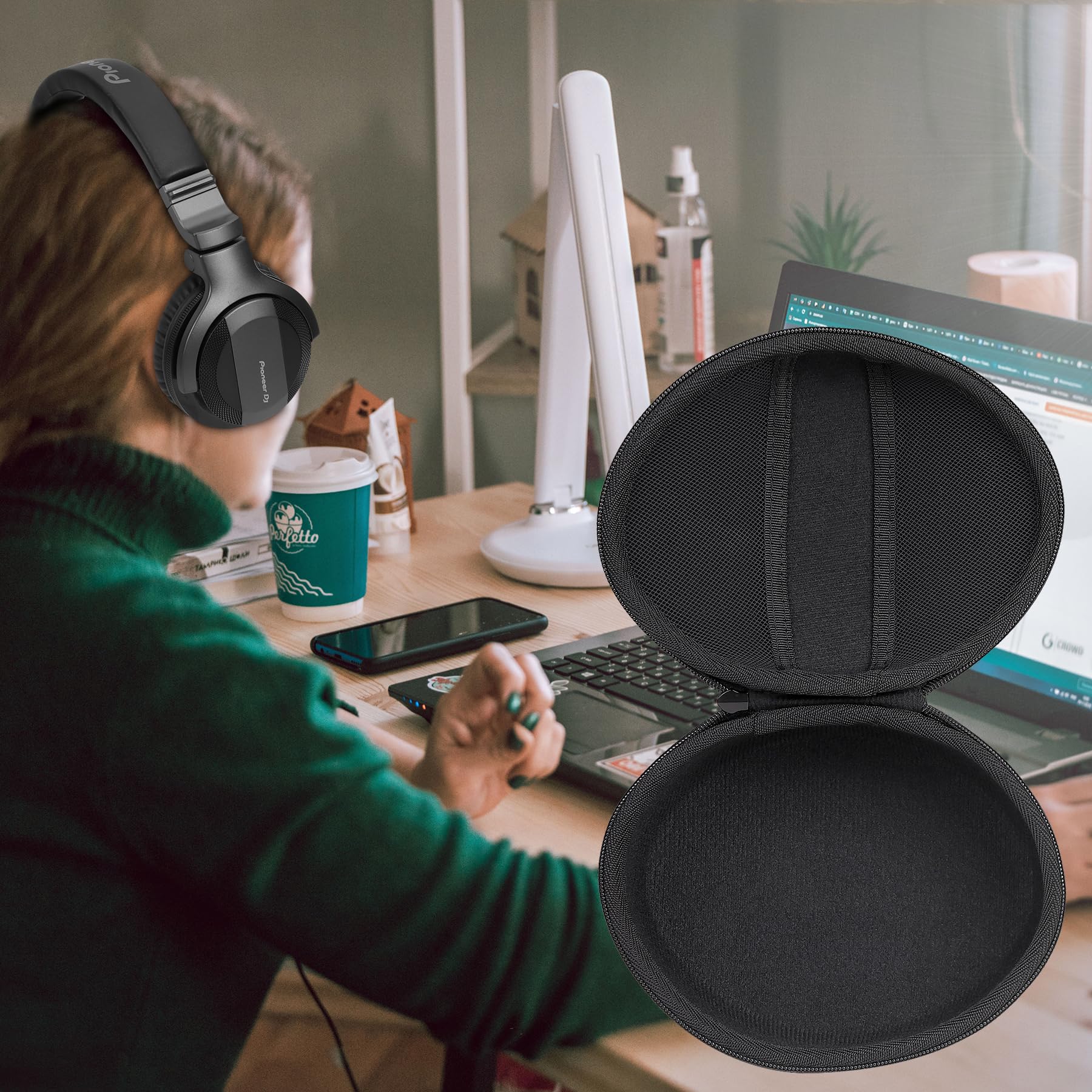 khanka Hard Carrying Case Replacement for Pioneer DJ CUE1/HDJ-CUE1-BT Bluetooth On-Ear DJ Headphones,Case Only. - Image 8
