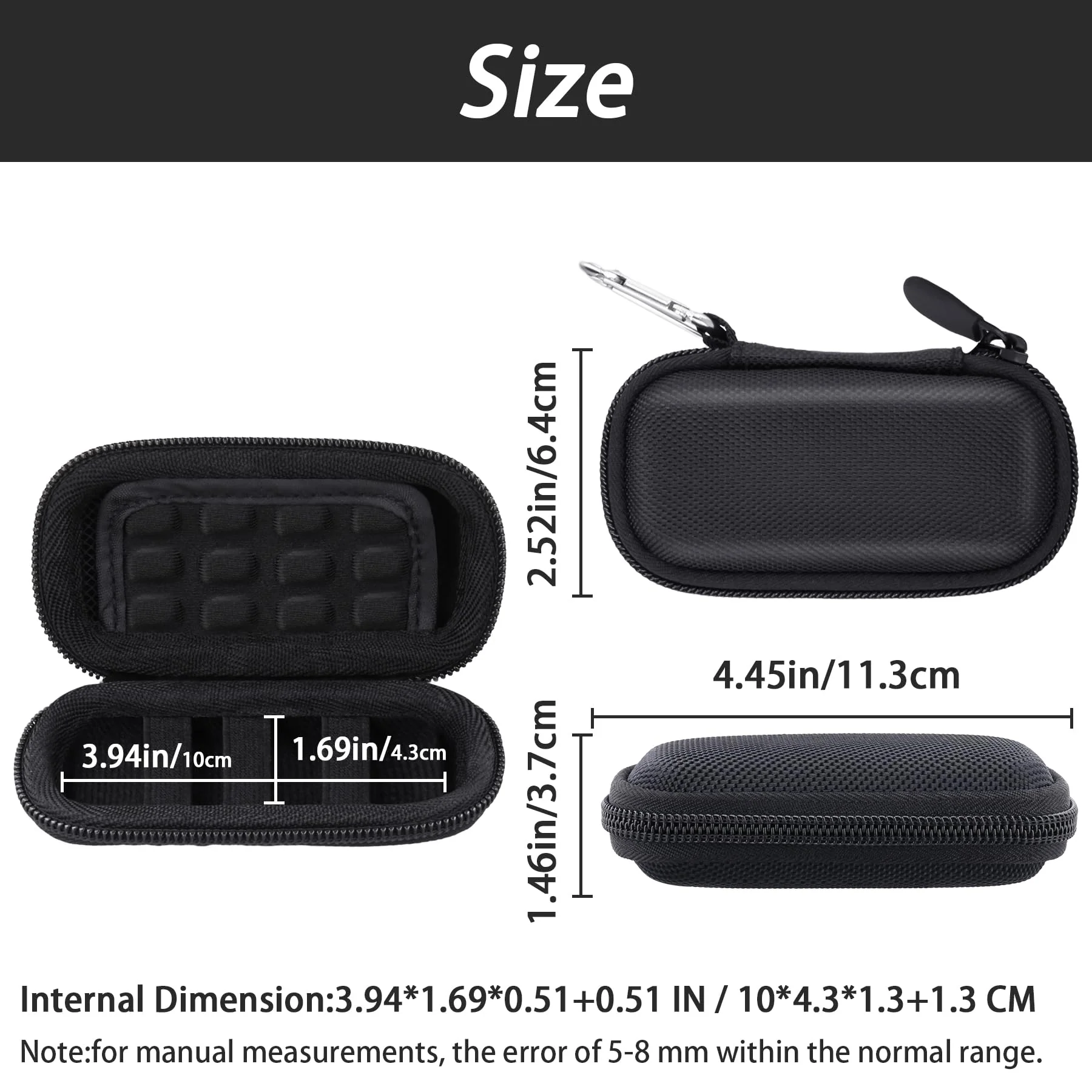 Khanka Hard Case for KardiaMobile 6 Channel / 1 Channel ECG Heart Monitor, Case Compatible with Kardia 6L 1L ECG with Carabiner Hook and Carry Strap (Pill Box and ECG Not Included) - Image 3