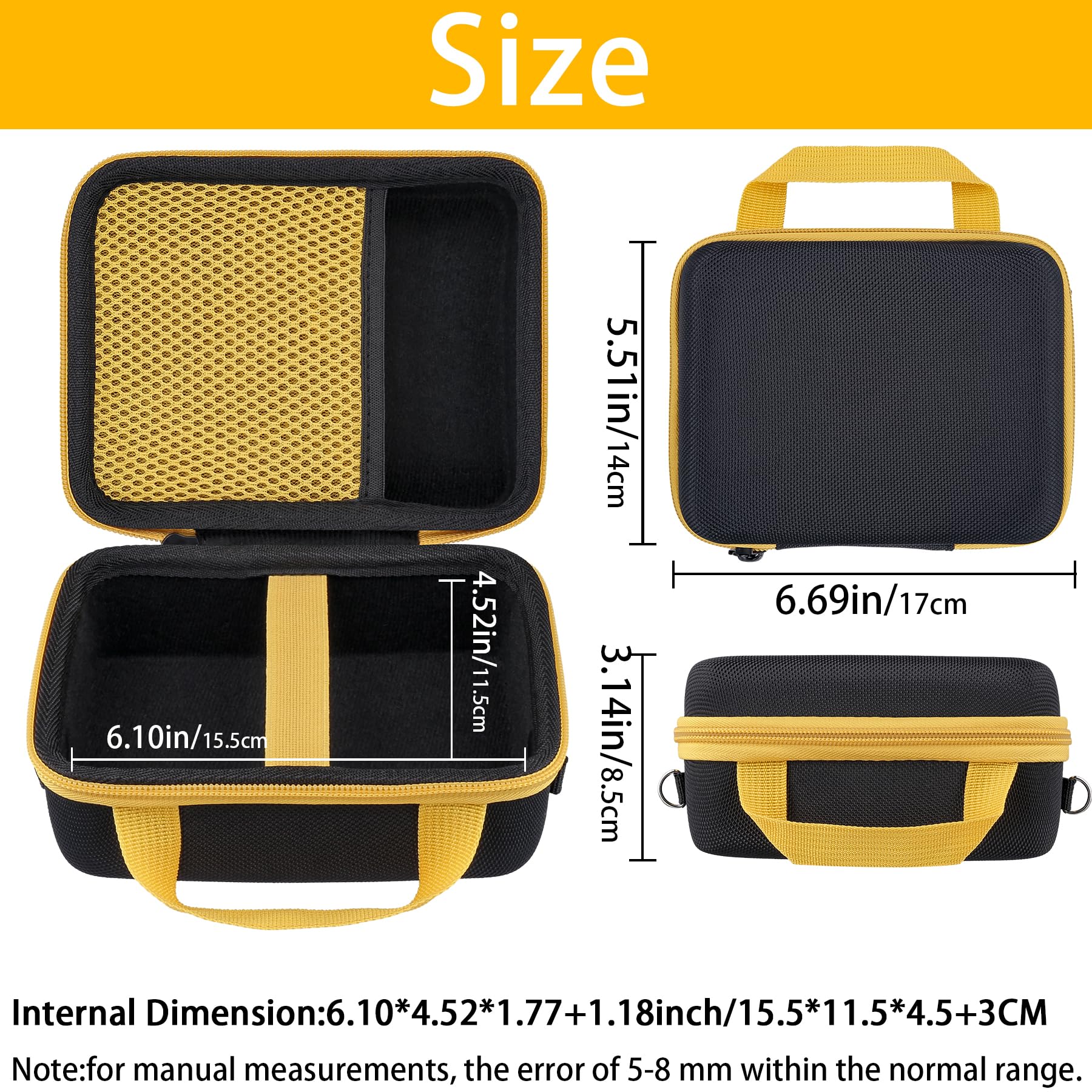 khanka Hard Travel Case Replacement for KODAK Mini Shot 3 ERA/Mini Shot 3 Retro 4PASS 2-in-1 Instant Camera and Photo Printer,Case Only (Yellow) Yellow - Image 3