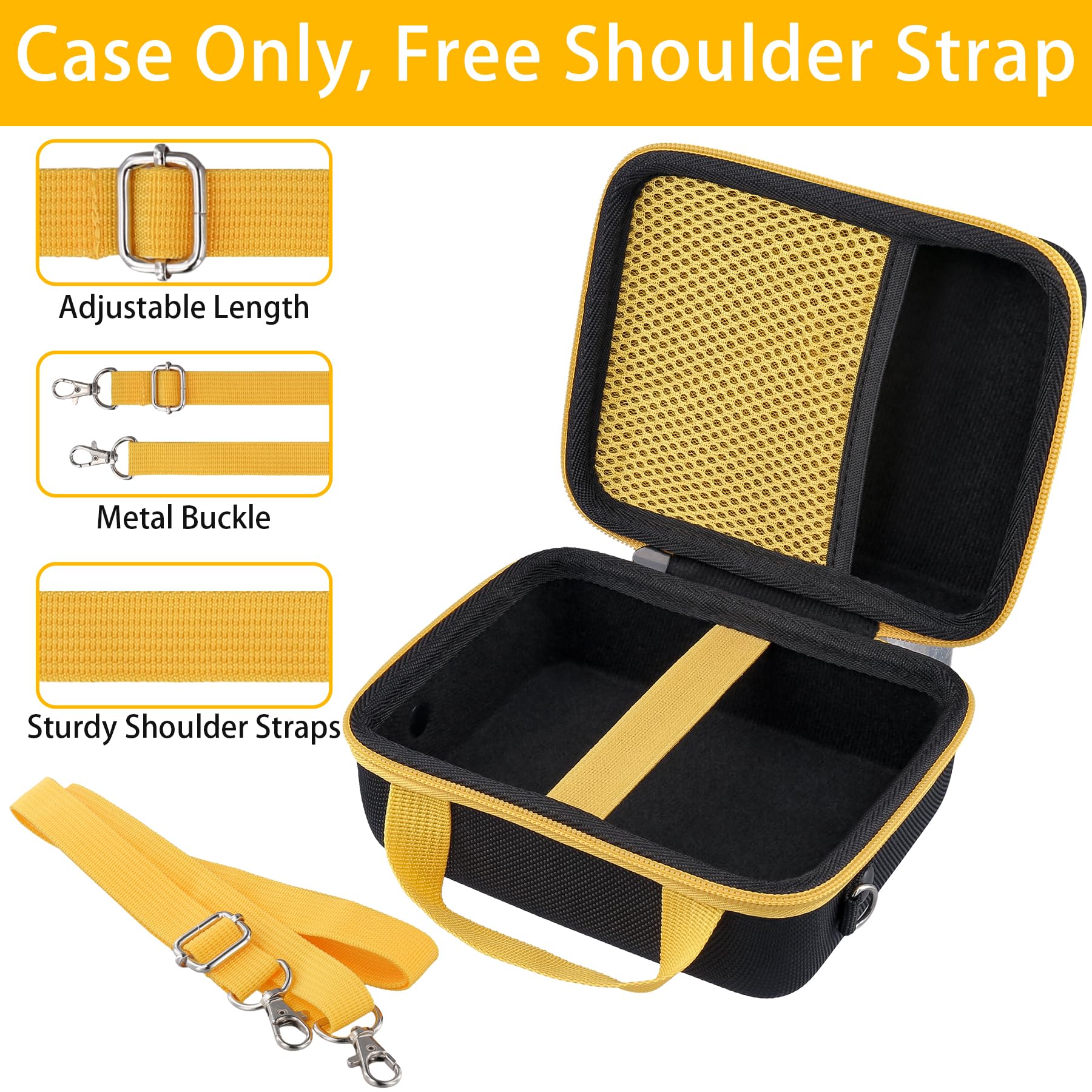 khanka Hard Travel Case Replacement for KODAK Mini Shot 3 ERA/Mini Shot 3 Retro 4PASS 2-in-1 Instant Camera and Photo Printer,Case Only (Yellow) Yellow - Image 6