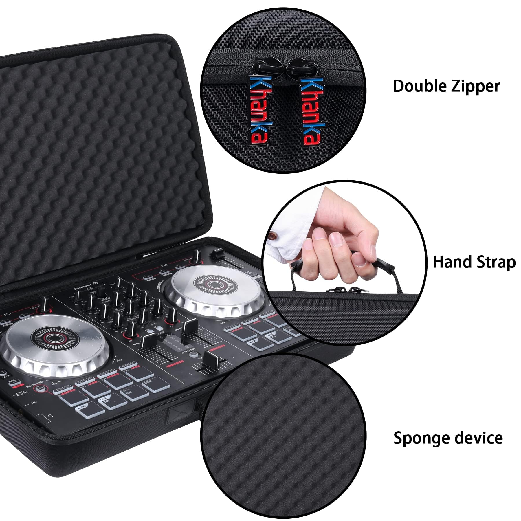 khanka Hard Travel Case Replacement for Pioneer PRO DJ (DDJ-FLX4) 2-deck Rekordbox Pioneer Smart DJ Controller DDJ-FLX4 - Image 6