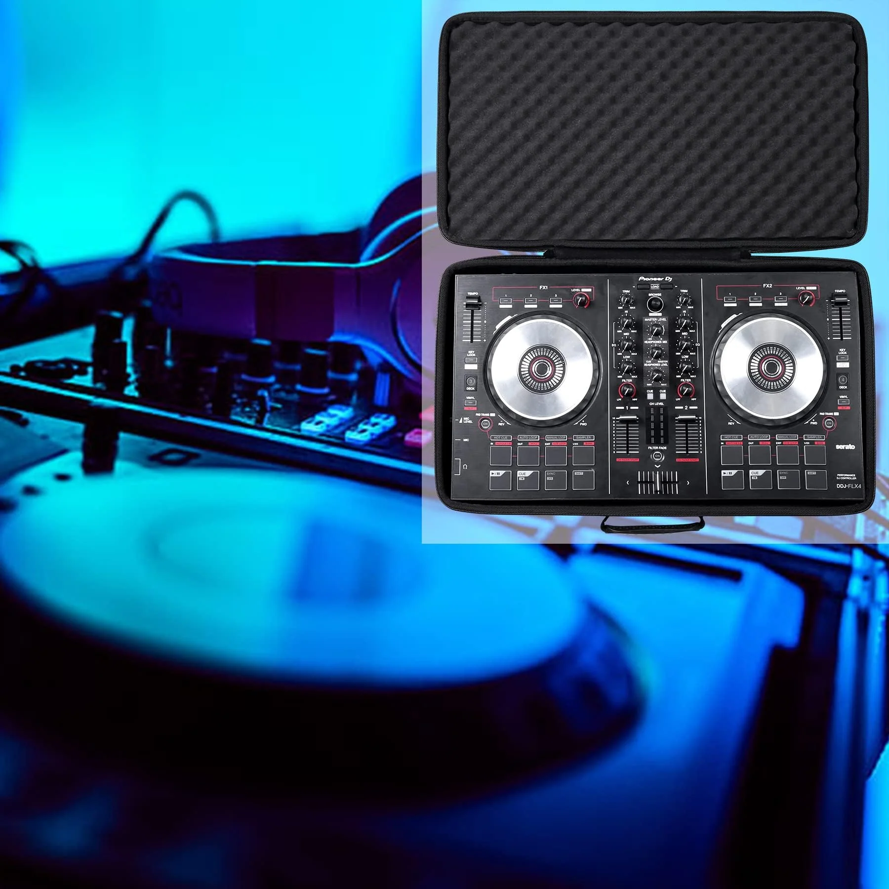 khanka Hard Travel Case Replacement for Pioneer PRO DJ (DDJ-FLX4) 2-deck Rekordbox Pioneer Smart DJ Controller DDJ-FLX4 - Image 8