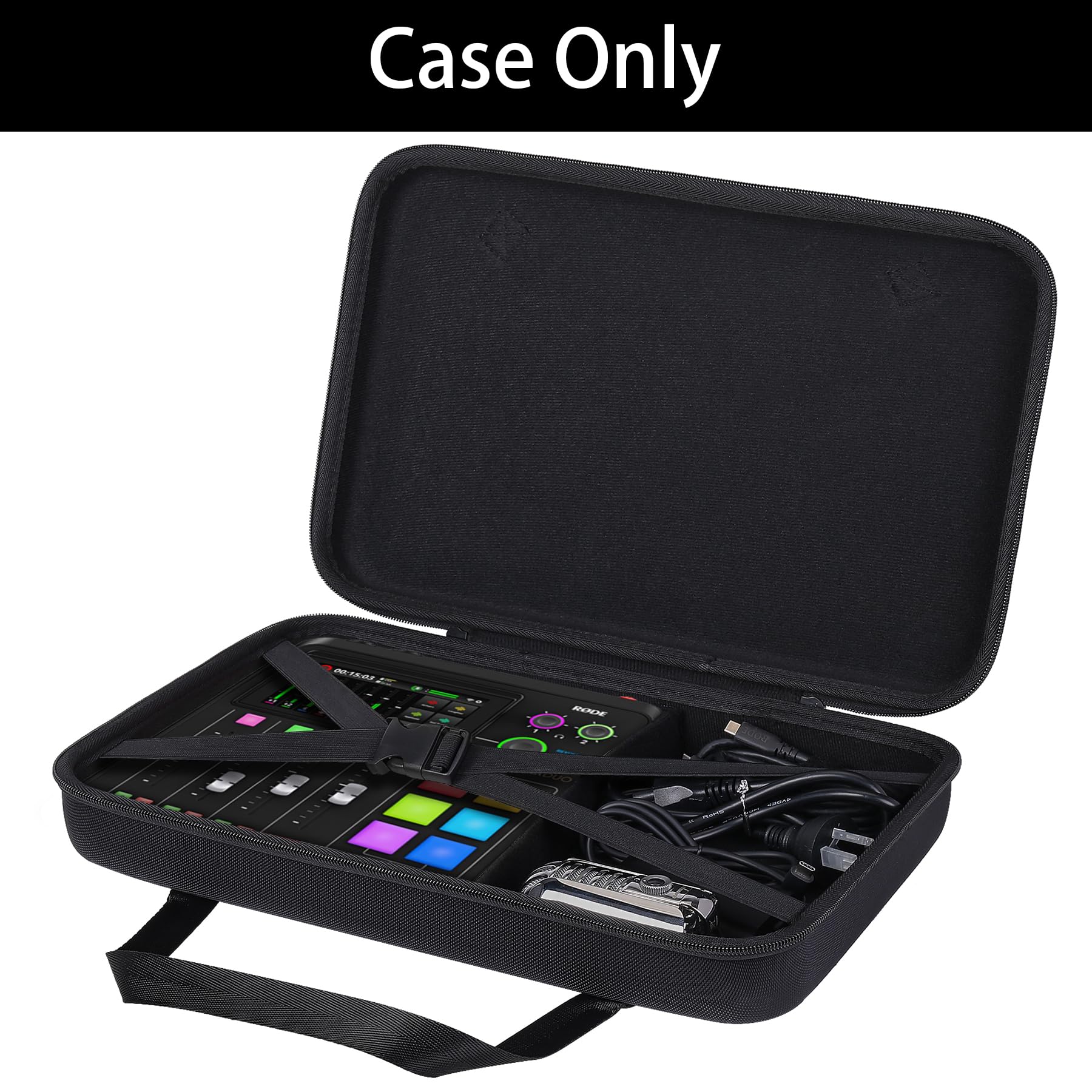 khanka Hard Travel Case Replacement for RODE RODECaster Duo Integrated Audio Production Studio Black - Image 3