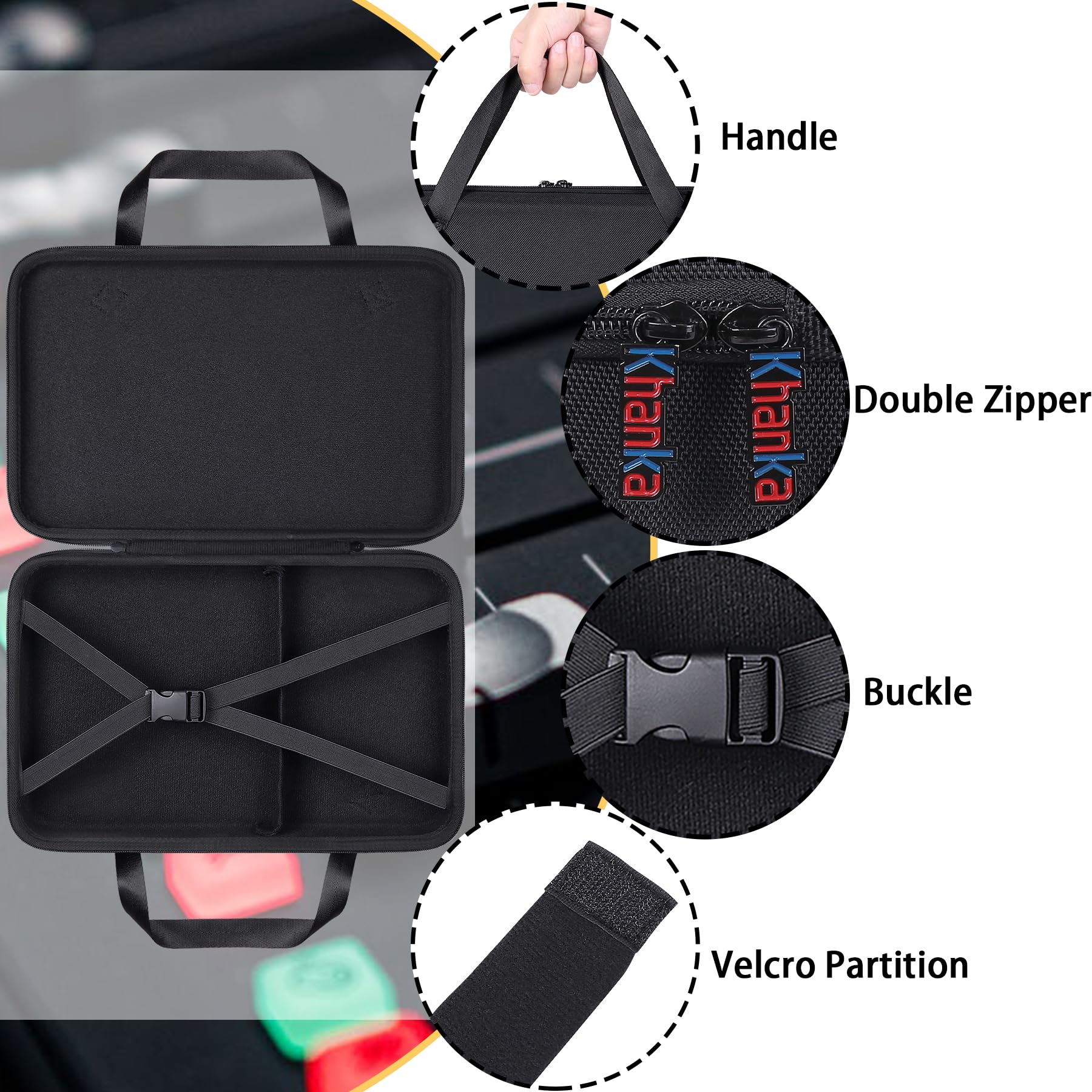khanka Hard Travel Case Replacement for RODE RODECaster Duo Integrated Audio Production Studio Black - Image 4
