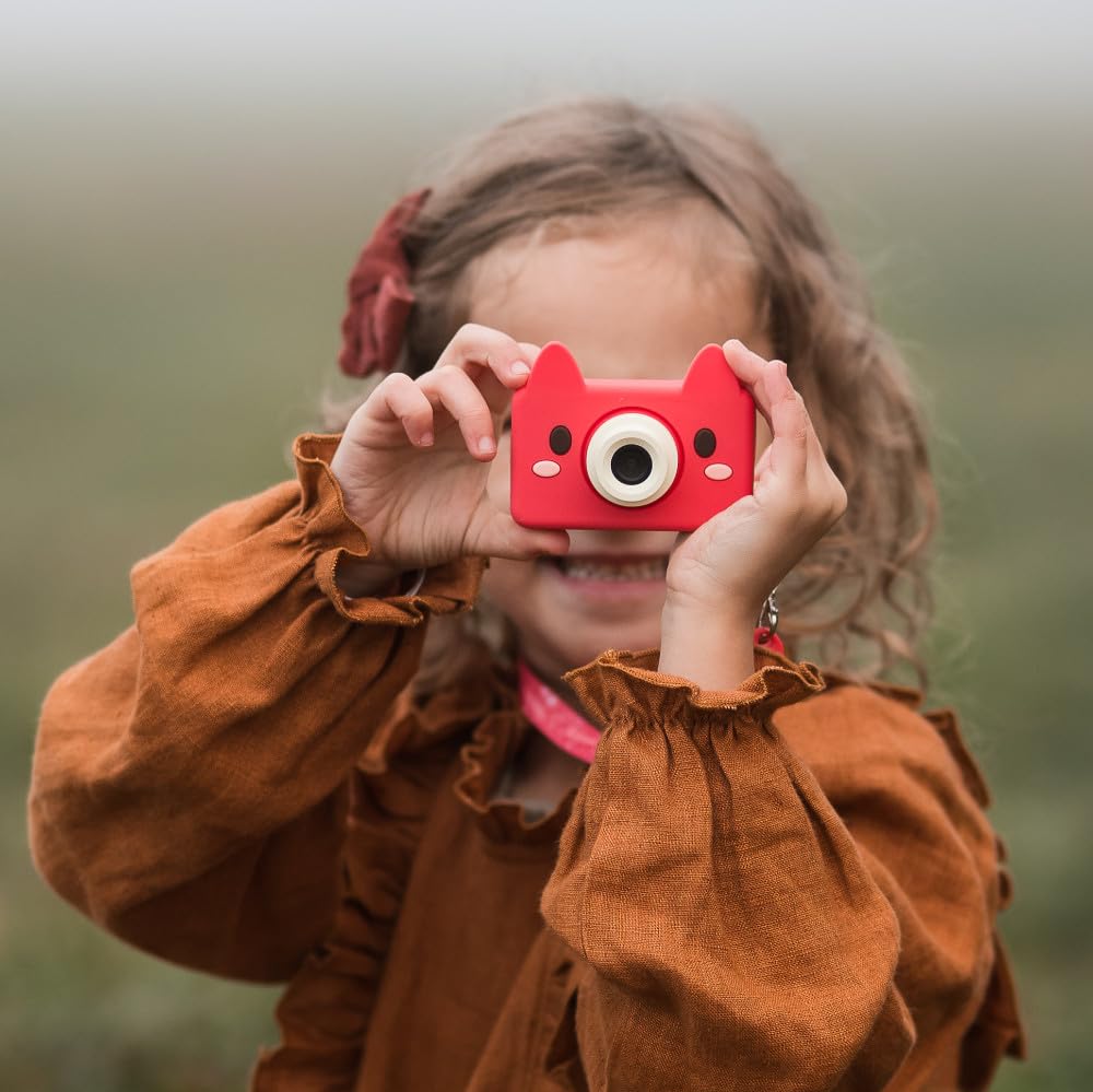 Kidamento Kids Digital Camera & Video Camcorder, Soft BPA-Free Silicone Casing, 32GB Memory Card - Model C - Akito The Fox - Image 3