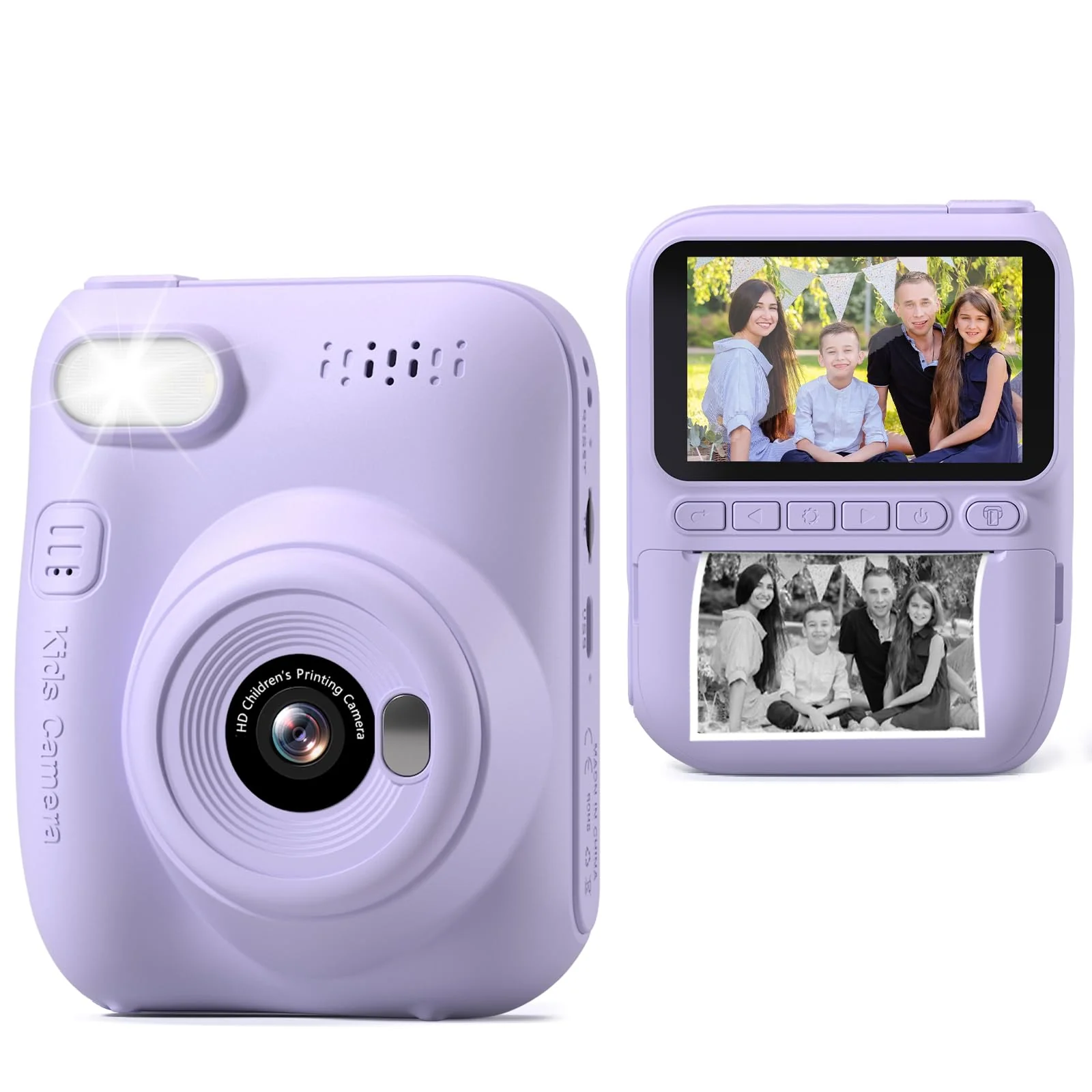 Kids Camera Instant Print,3.0 HD 1080P Digital Video Cameras with Printing Paper,Christmas Birthday Gifts for Toddler Boys Girls,for 3 4 5 6 7 8 9 10 Year Old Portable Toy(Purple) Purple