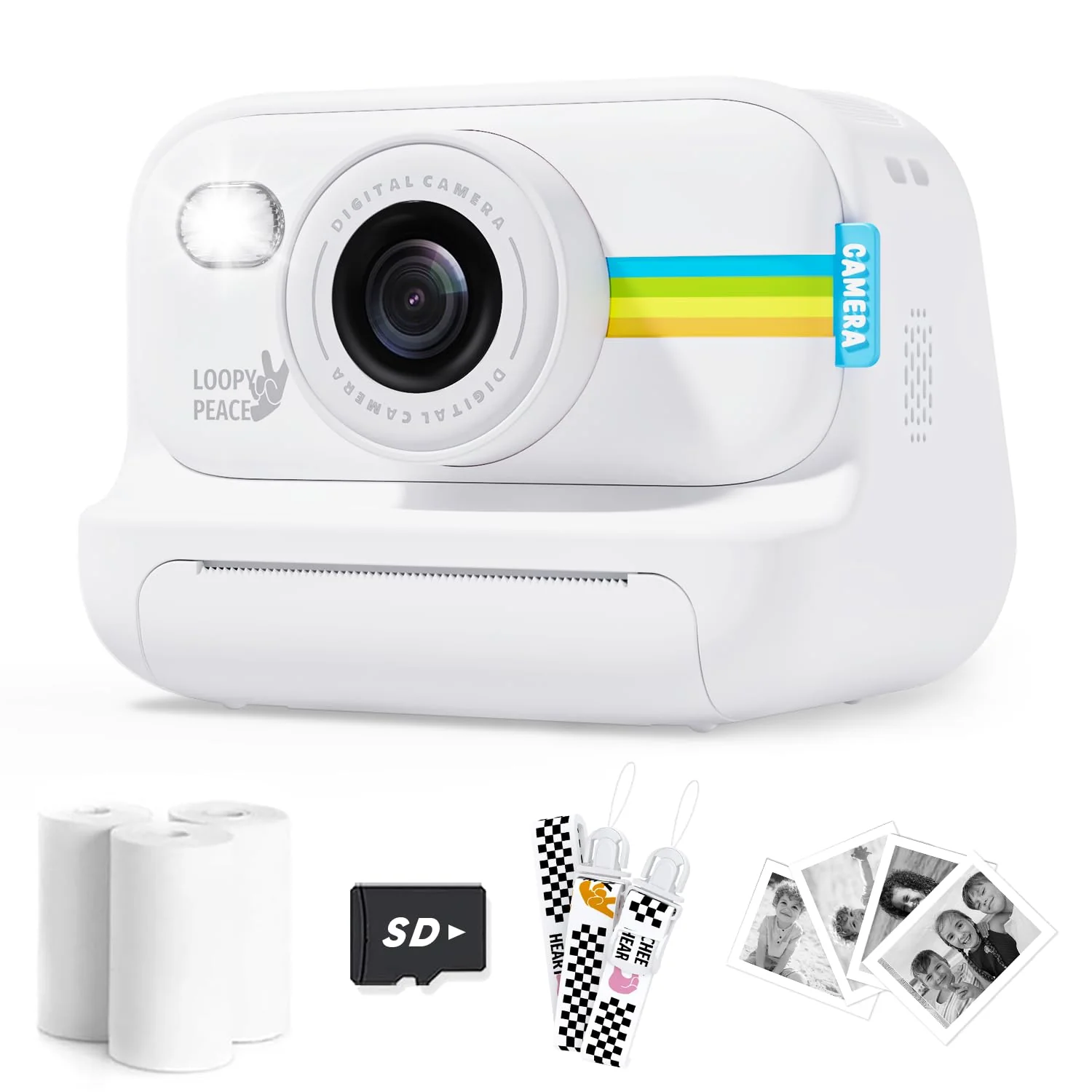Kids Camera Instant Print, Christmas Birthday Gifts for Girls and Boys Age 3-12,1080P Kids Instant Cameras That Print Photos,Portable Toddler Toy for 3 4 5 6 7 8 9 10 11 Year Old Boys White