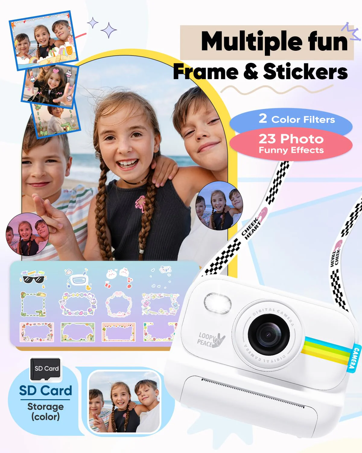 Kids Camera Instant Print, Christmas Birthday Gifts for Girls and Boys Age 3-12,1080P Kids Instant Cameras That Print Photos,Portable Toddler Toy for 3 4 5 6 7 8 9 10 11 Year Old Boys White - Image 4