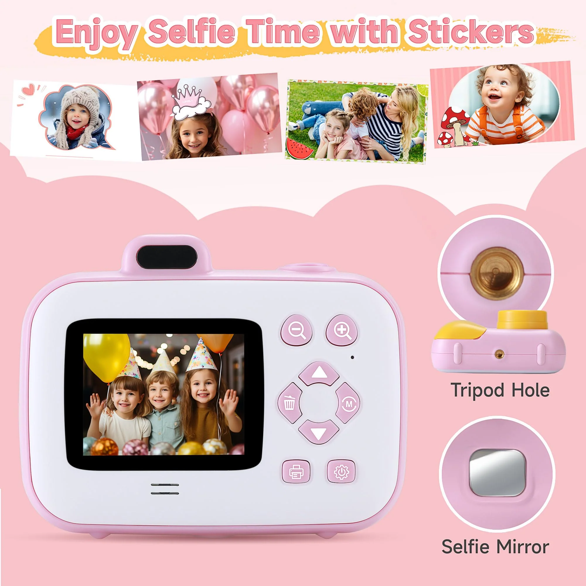 Kids Camera Instant Print for Girls Boys Age 3-12 Kids Toys, YEEHAO 12MP 1080P Kids Digital Cameras Christmas Birthday Gifts for 4 5 6 7 8 9 10 Year Old Girls, Toddler Camera Girls Toys - Image 6