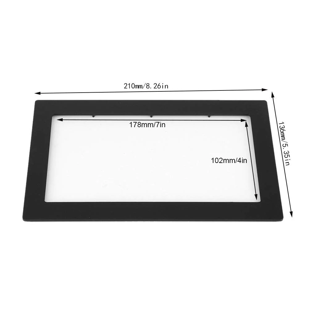Klanata 7in 2Din Car Fascia Dash Frame, Car Stereo Mount Installation Trim Kit Frame 178 x 102mm Universal Fitment, 1610200024811 - Image 2