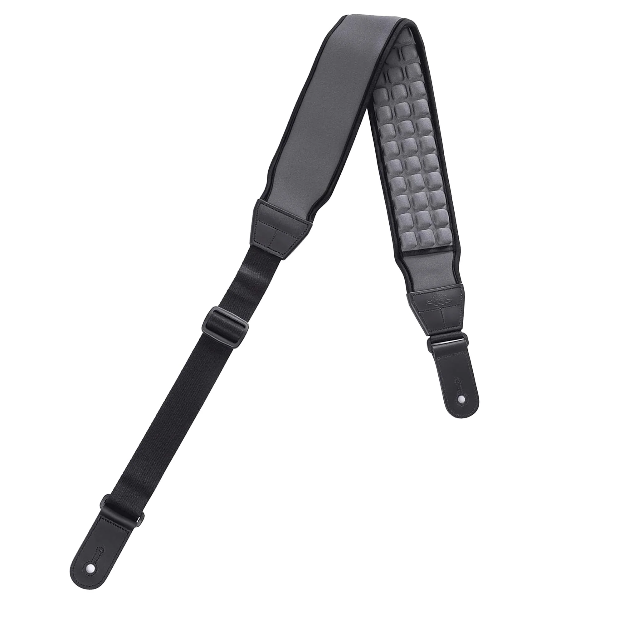 KLIQ AirCell Guitar Strap for Bass & Electric Guitar with 3" Wide Neoprene Pad and Adjustable Length from 46" to 56" (Regular), Grey One Size