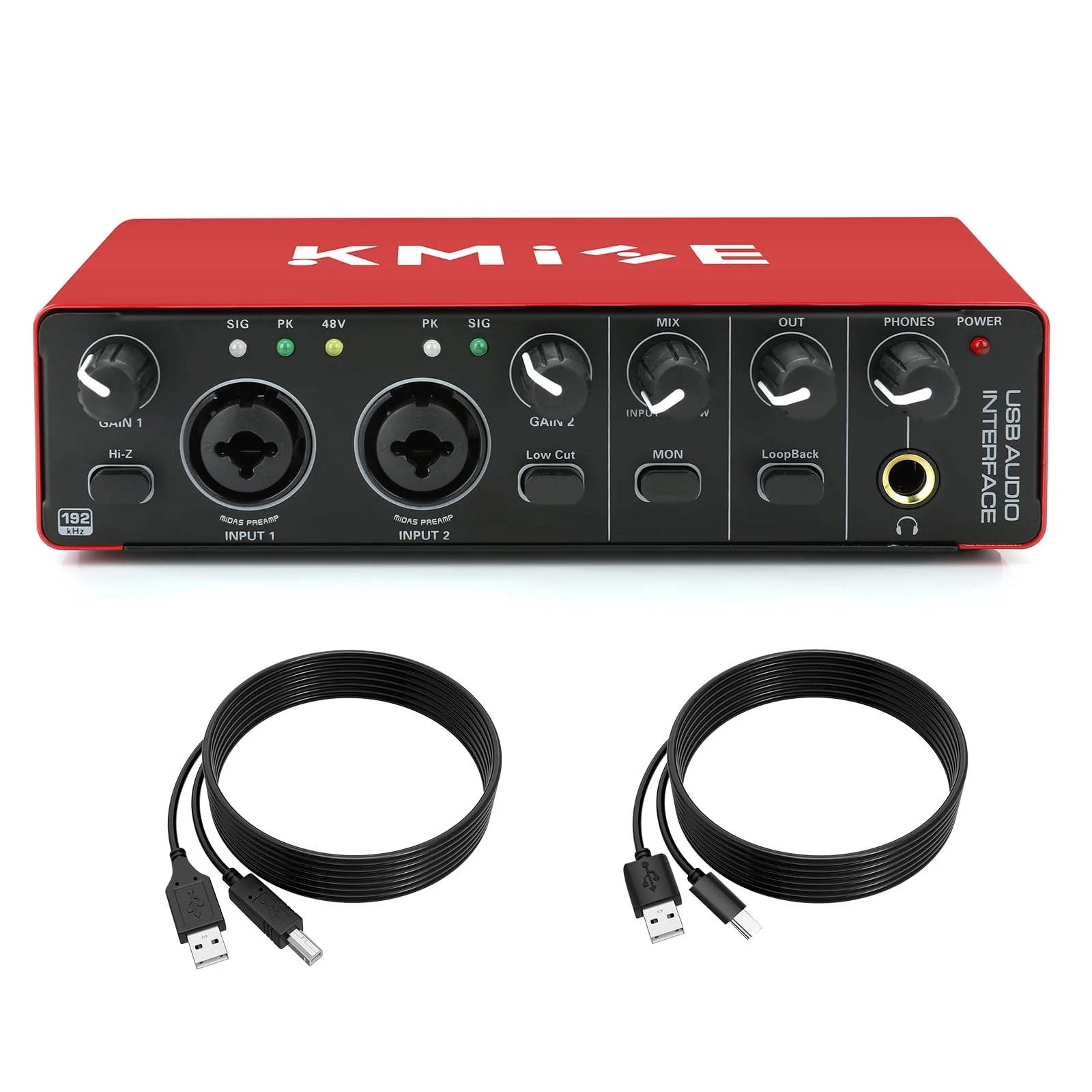 Kmise USB Audio Interface for Guitarists, Vocalists, Podcasters or playback studio quality sound