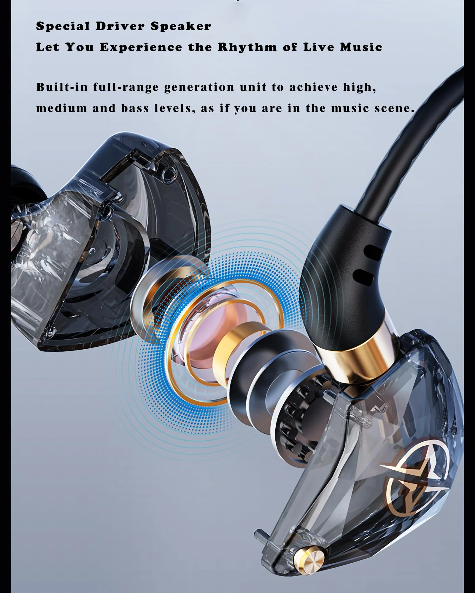 KT-02 Wired Headphone Sport Headset Noise Cancelling Earphones with Mic Dynamic HD,3.5MM Jack Headsets for Live Singing Recording, Live Video Streaming, Live Game miking（Black 1.2m）, Clear - Image 4