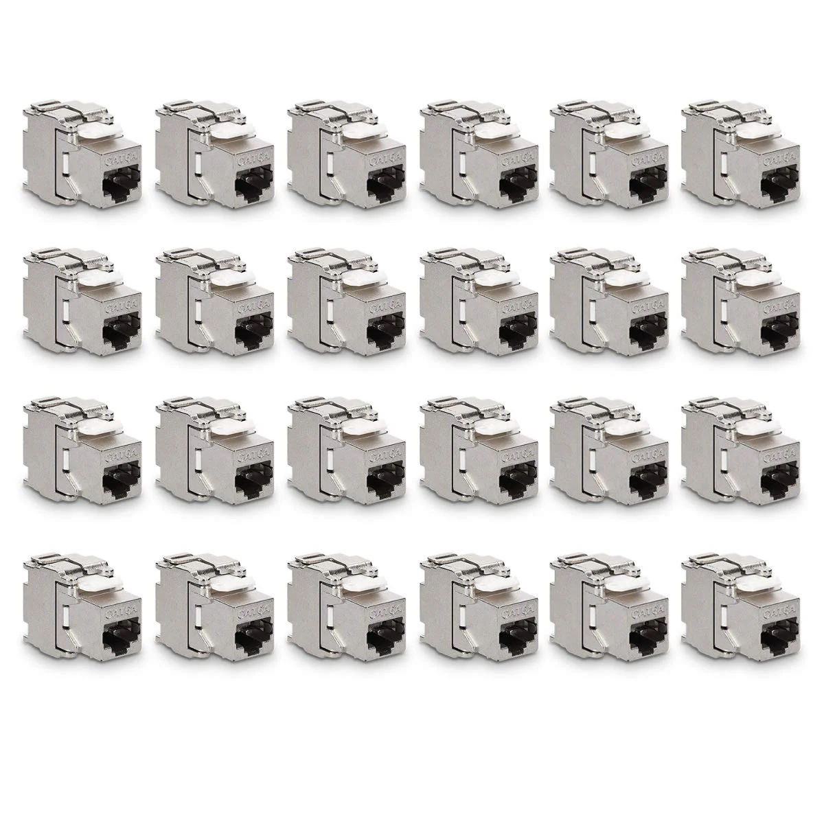kwmobile Keystone Module Jacks - 24 Piece CAT6A Shielded Keystone Jack RJ45 Cat 6A Ethernet Module 10 Gbit with Shielded Metal Housing 24x