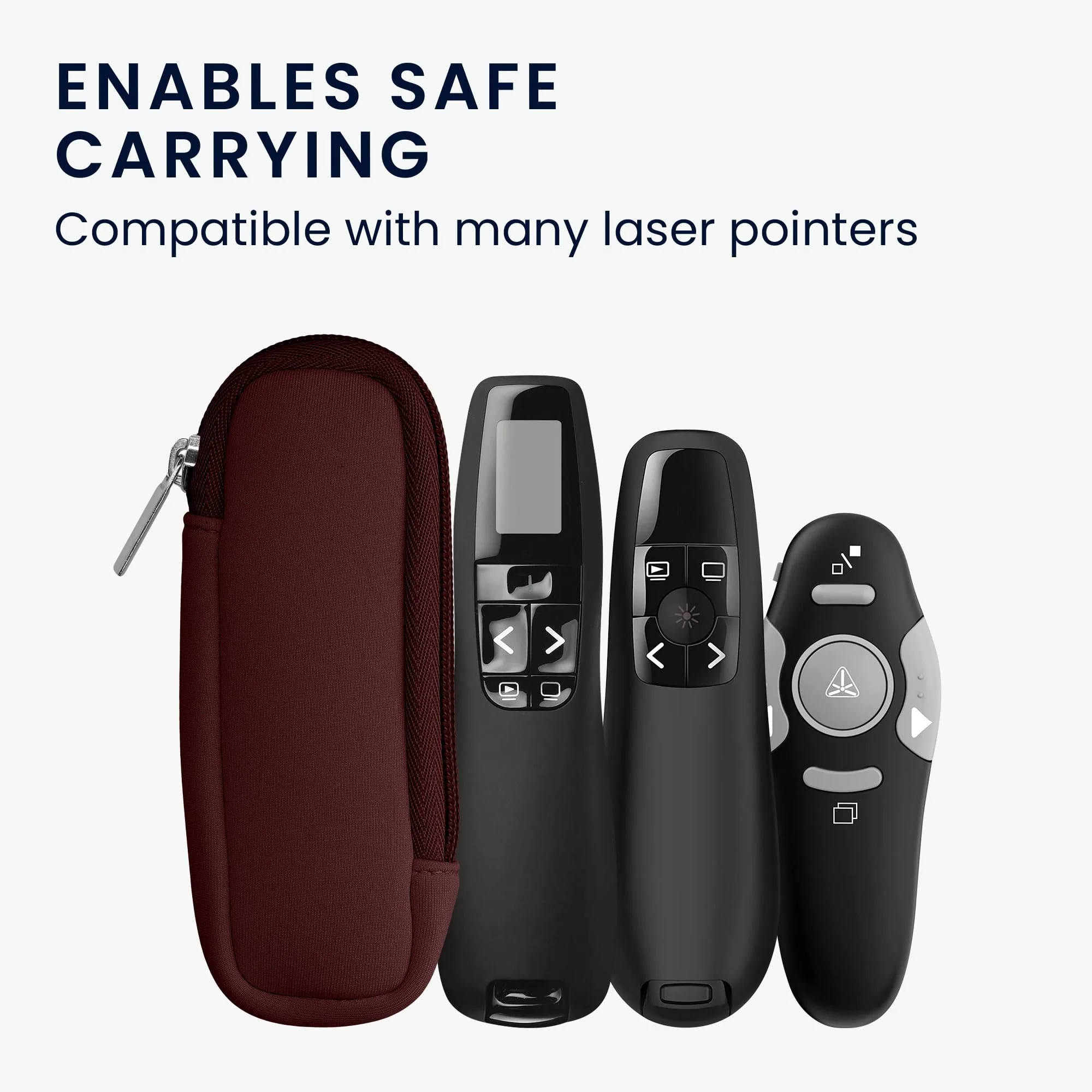 kwmobile Neoprene Laser Pointer Case Compatible with Universal Laser Pointer - Inside Size 5.7 x 2 inches (14.5 x 5 cm) - Berry - Image 4