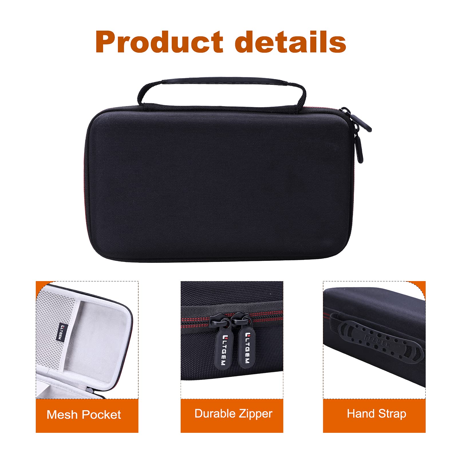 L LTGEM EVA Storage Case for Zoom H8 12-Track/Tascam Portacapture X8 Portable Handy Recorder - Travel Protective Carrying Bag - Image 5
