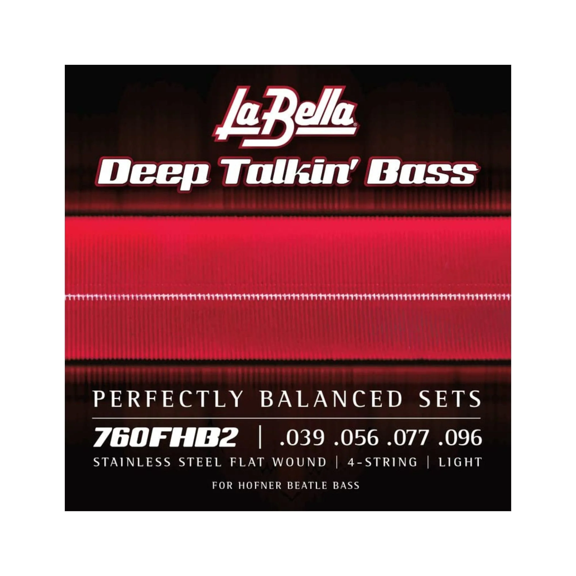 La Bella 760FHB2 Deep Talkin Stainless Steel Flats Wound “Beatle” Bass Guitar String 39-96 Single Item