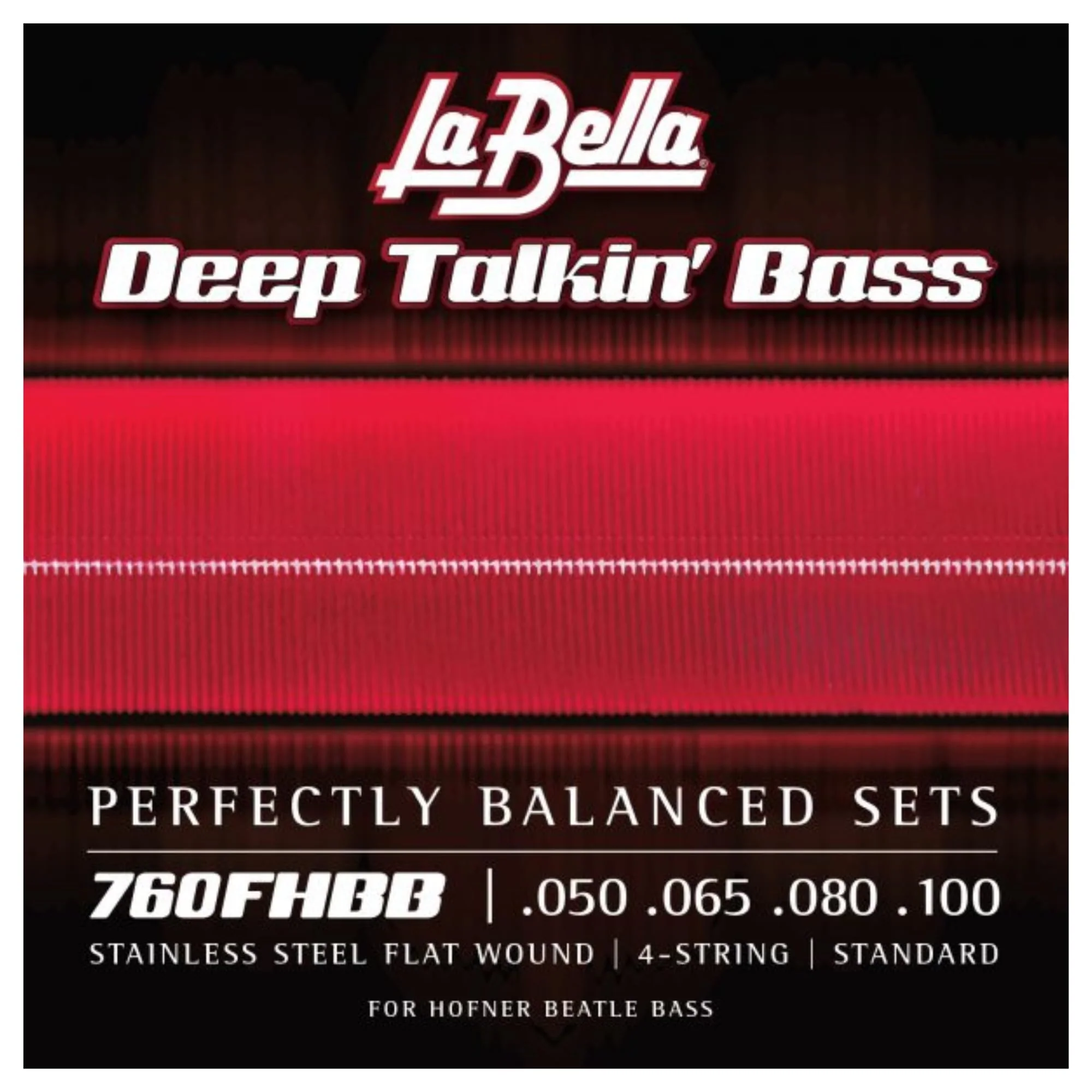 La Bella 760FHBB Deep Talkin' Stainless Steel Flat Wound - Standard Beatle, Bass Guitar Strings 50-100