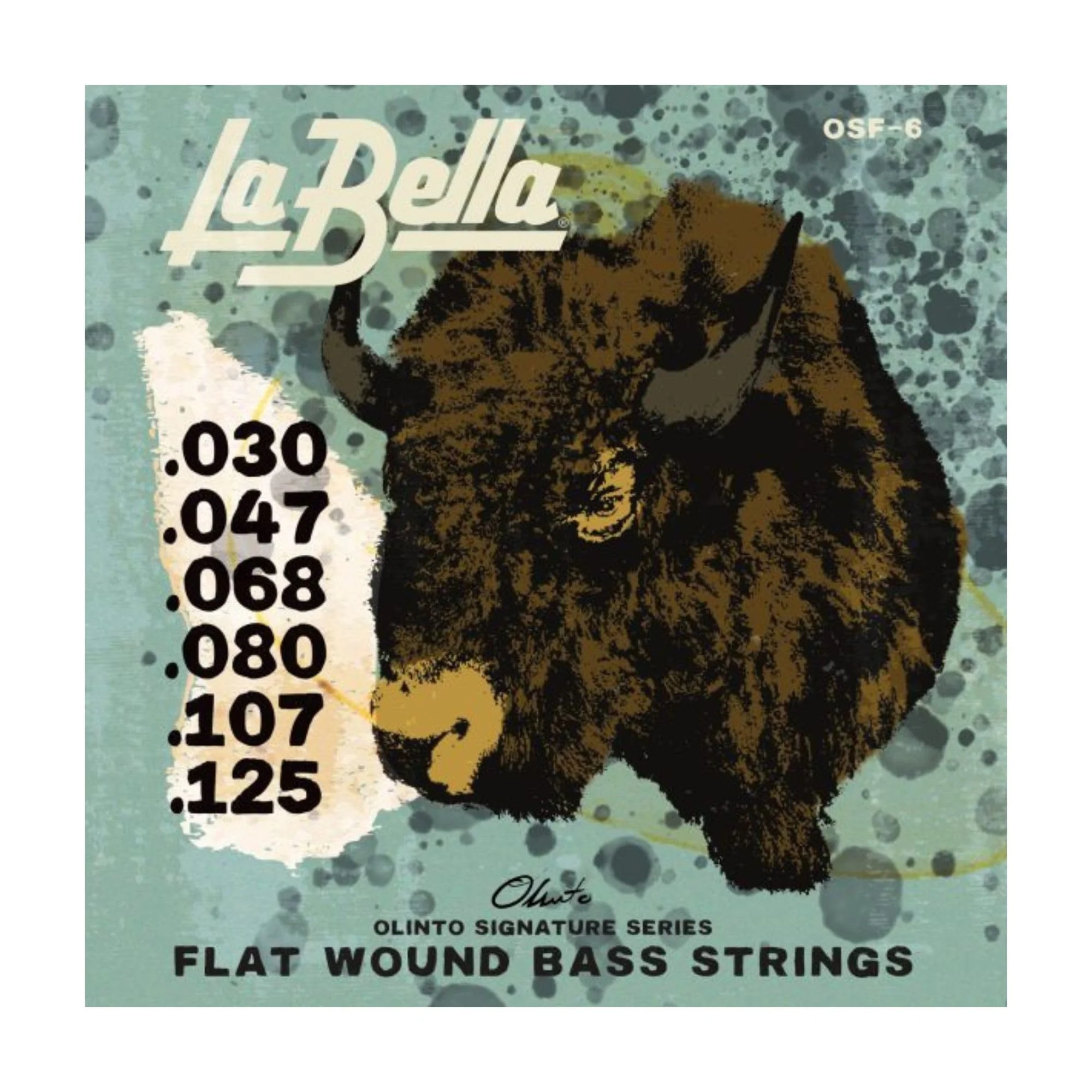 La Bella OSF-6 Olinto Signature Flat Wound Bass 6-String Set 30-125 6 Strings