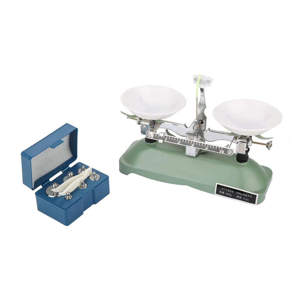 Laboratory Mechanical Balance Scale, 200g/0.2g Mechanical Tray Balance Scale with Weights, Chemical Physics Laboratory Teaching Aid, Precision Weight Measurement