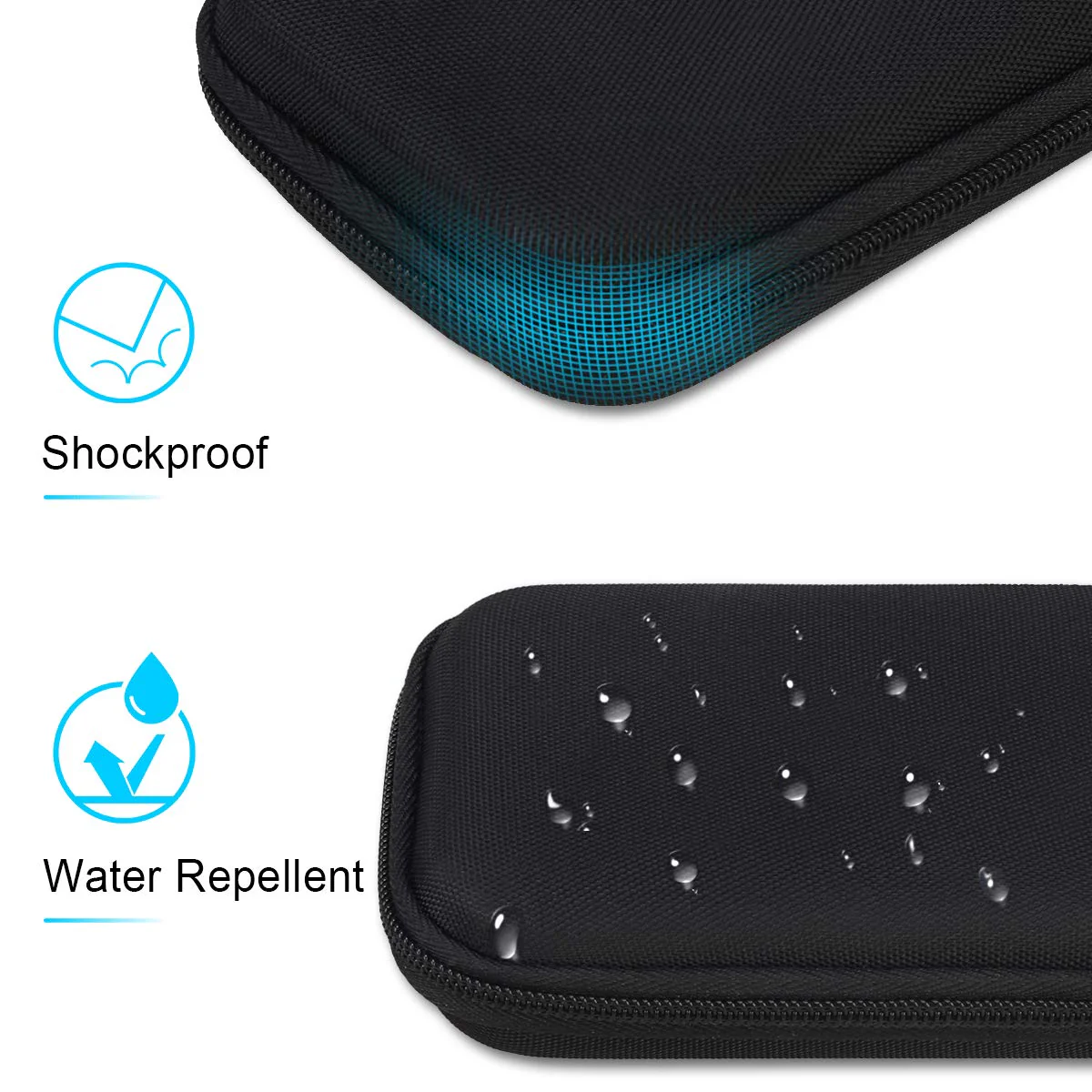 Lacdo Hard Carrying Case for Samsung T7 Shield / T7 / T7 Touch Portable Solid State Drives 500GB 1TB 2TB 4TB USB 3.2 External SSD Hard EVA Shockproof Storage Travel Bag, Black+Black - Image 2