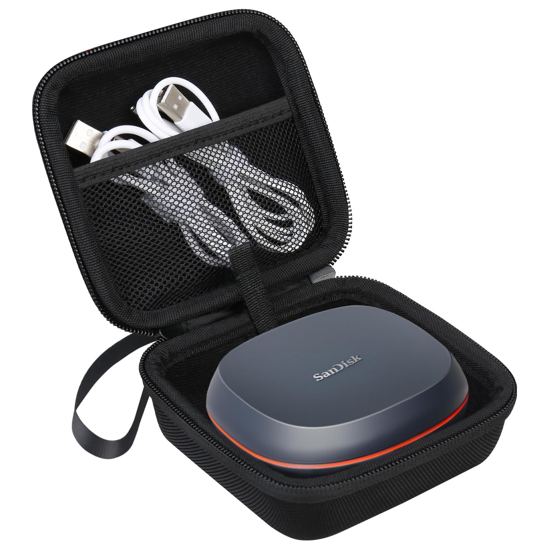 Lacdo Hard Carrying Case for SanDisk Desk Drive SSD 8TB 4TB USB-C USB 3.2 Desktop External Solid State Drive EVA Shockproof Water Repellent Protective Storage Travel Bag, Black